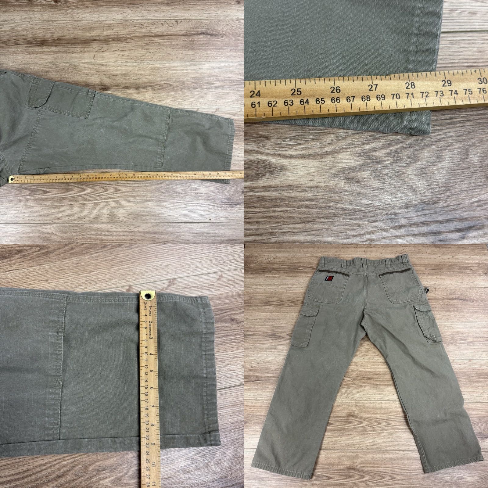 Wrangler VINTAGE Wrangler Riggs Canvas Double Knee Cargo Pants Green Y2K Carpenter 38x30 Mens Size US 38 / EU 54 - 8 Thumbnail