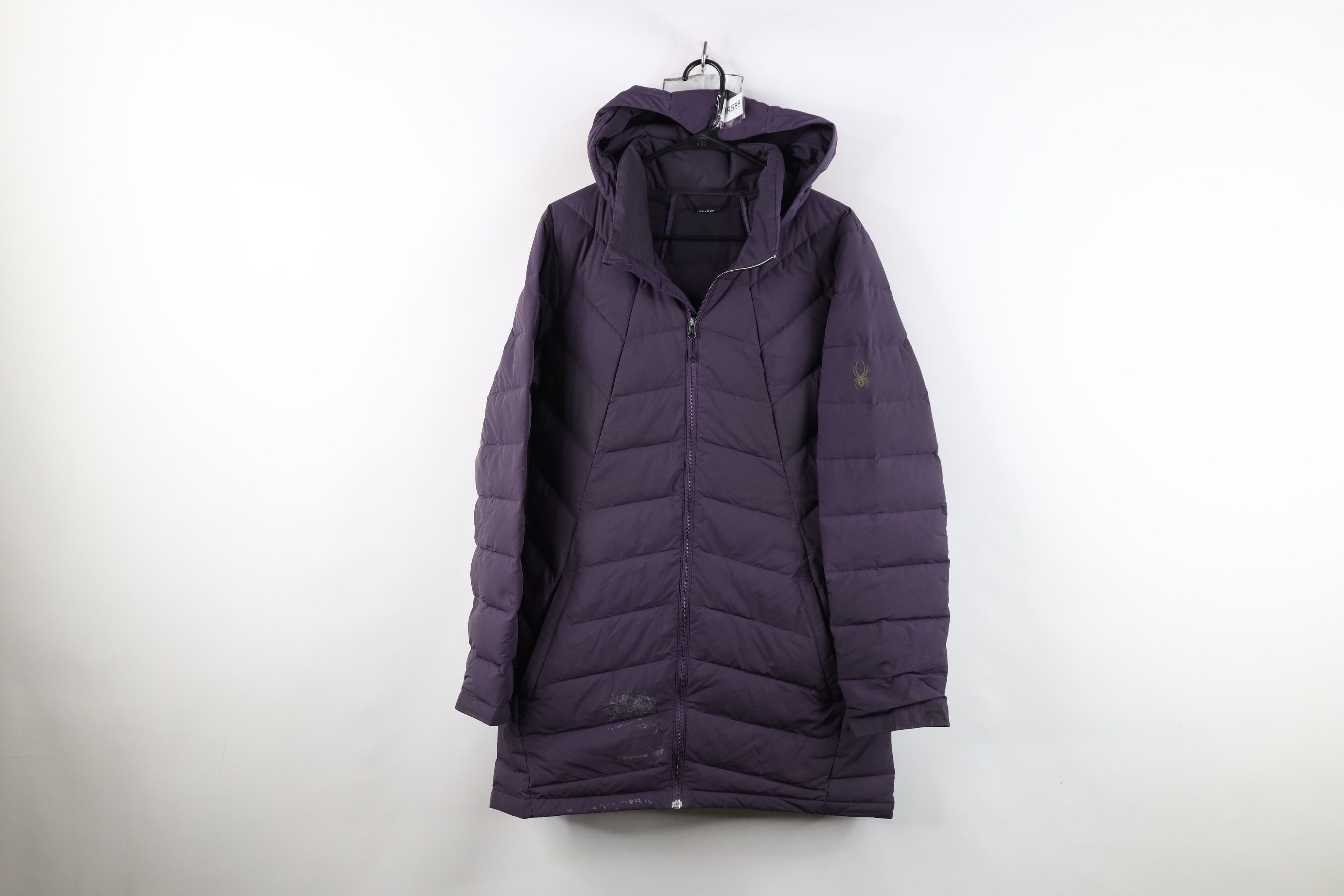 Spyder Duck Down Syrround Long Hooded Puffer Parka Jacket