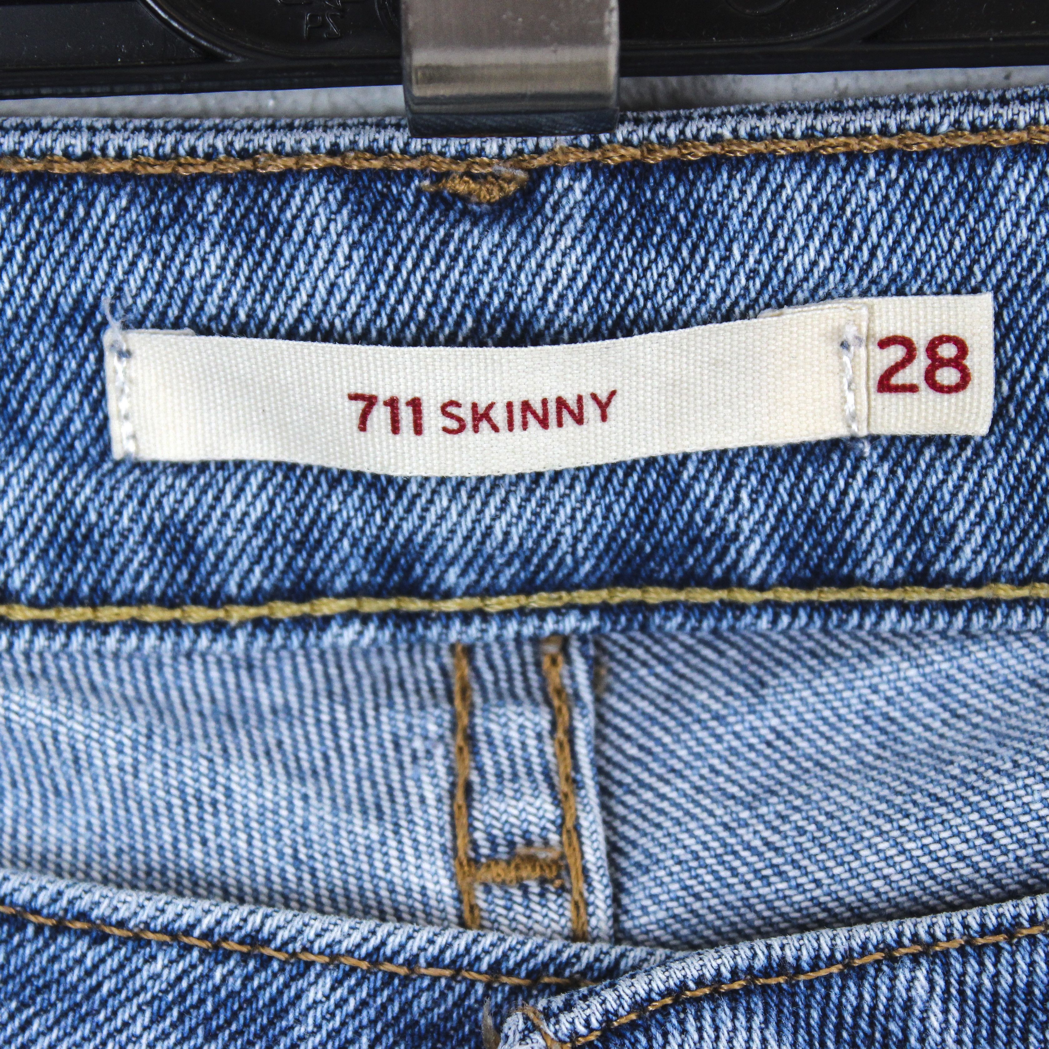 Levi's 711 Skinny W28 Cropped Denim Jeans Slim Fit Trousers Pants Size 28" / US 6 / IT 42 - 5 Thumbnail