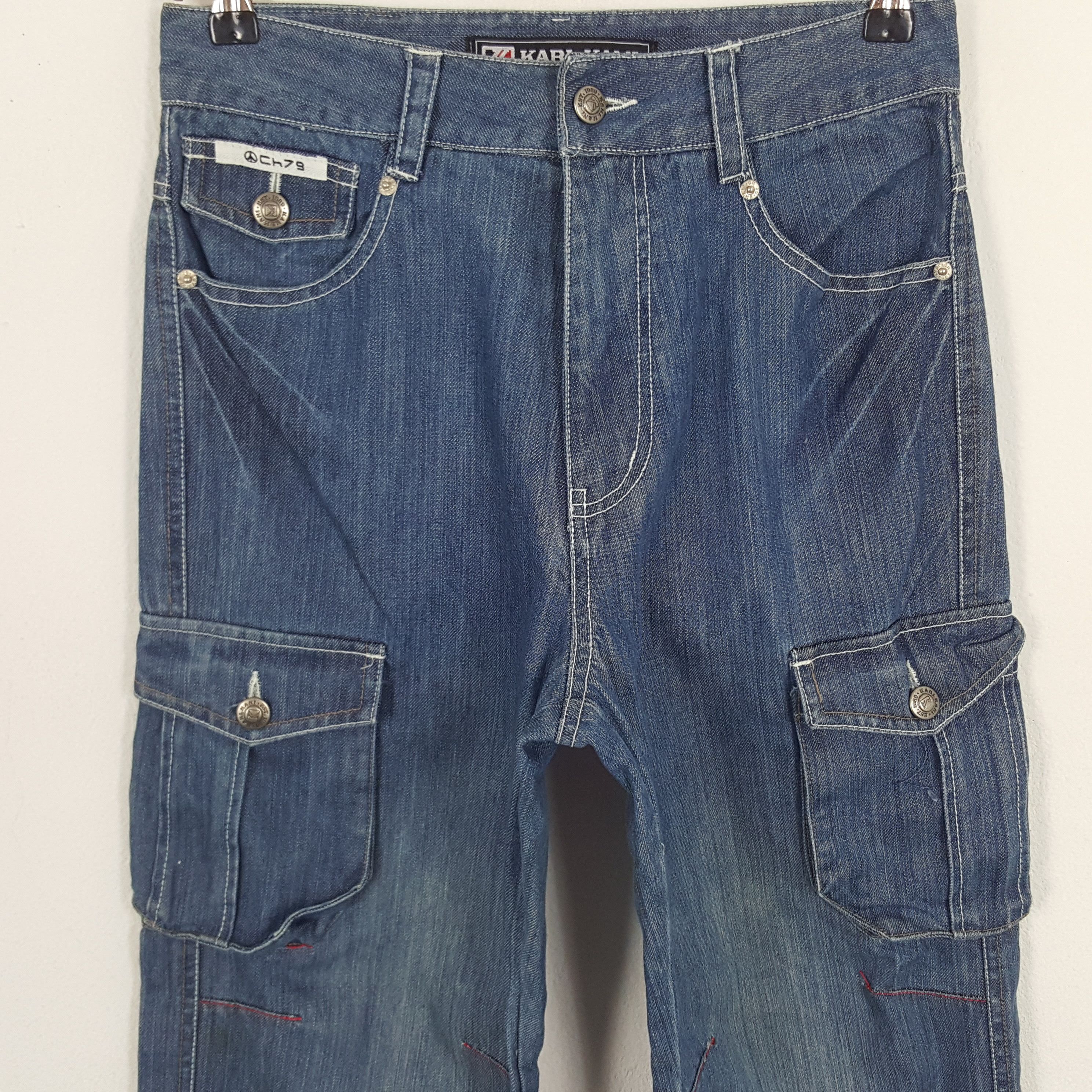 Karl Kani × Vintage Vintage Karl Kani American Baggy Style Cargo Denim Jeans Size US 27 - 2 Thumbnail