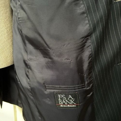 Jos. A. Bank Jos. A. Bank Mens 44L Navy Striped 100% Wool 2 Piece Suit Wi Size 44L - 10 Thumbnail