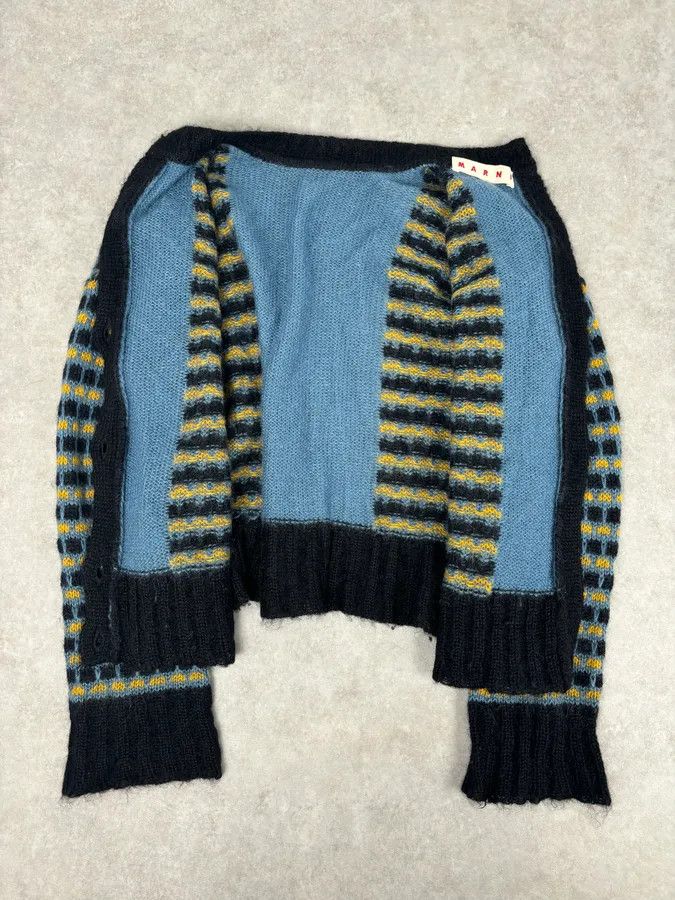 Marni FW2020 Marni Blue Cardigan Wool Distressed Size XS / US 0-2 / IT 36-38 - 8 Thumbnail