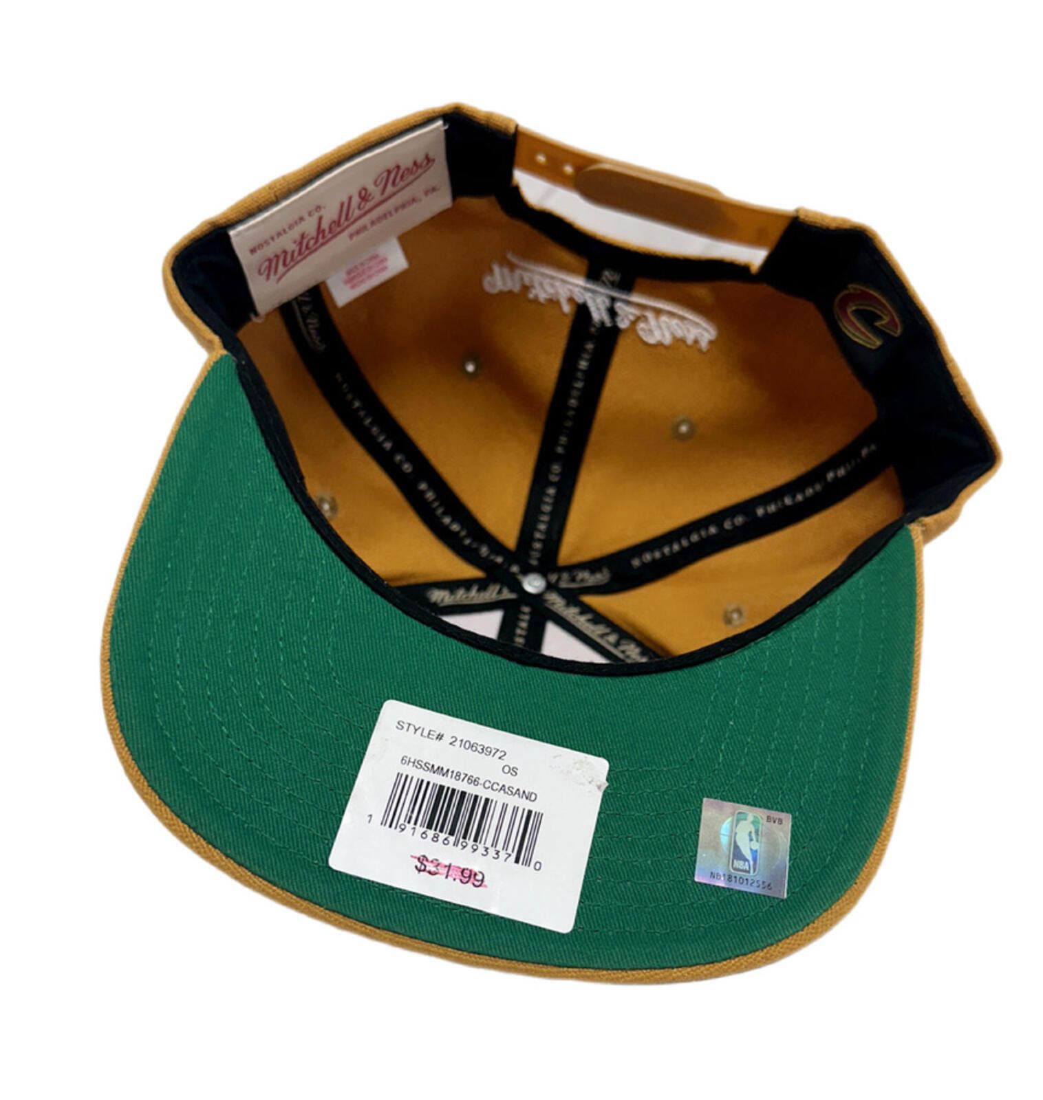 Mitchell & Ness Mitchell & Ness Cleveland Cavaliers Wheat Snapback Hat Size ONE SIZE - 6 Thumbnail