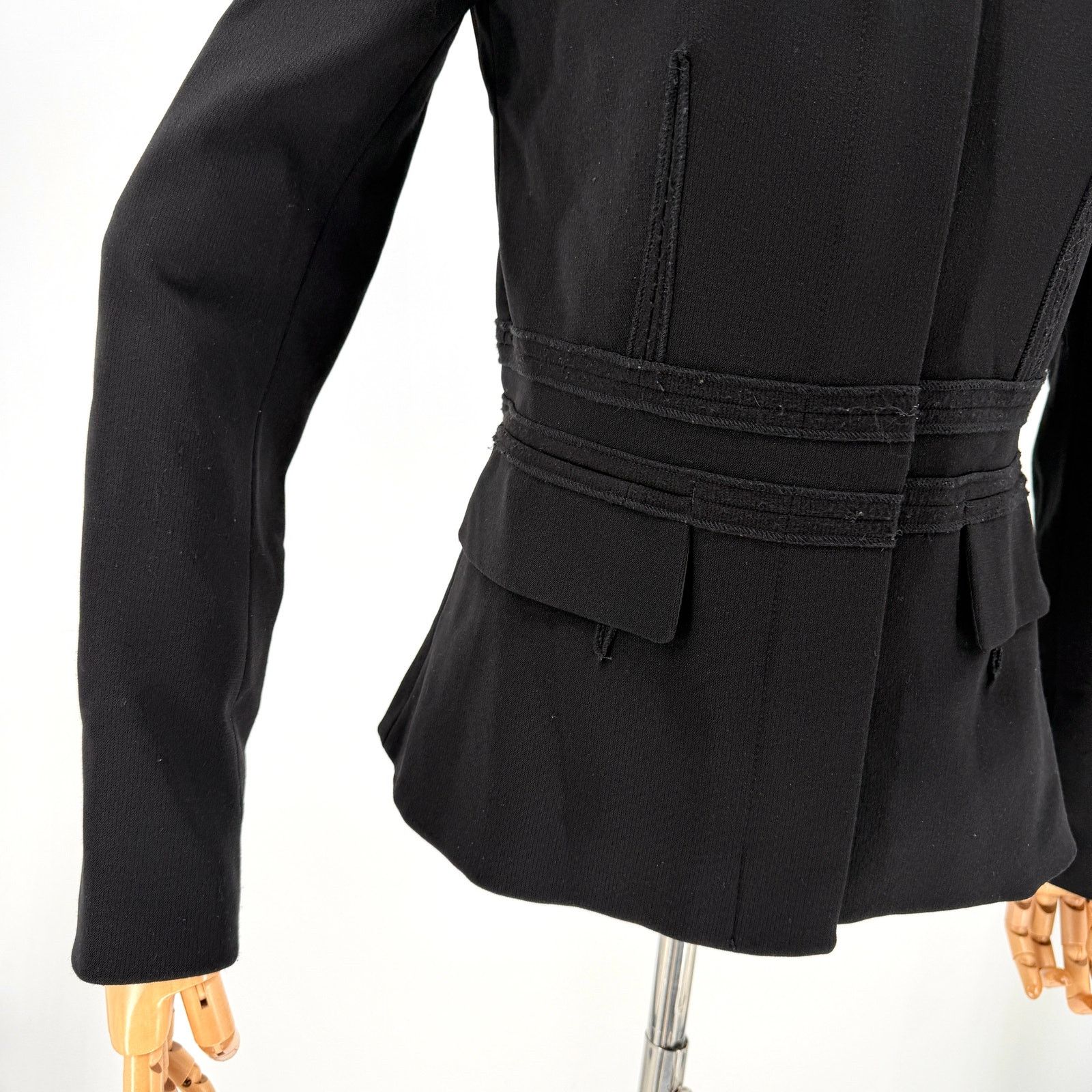 Gianfranco Ferre Vintage Y2K Black Technical Structured Peplum Zip Jacket Size M / US 6-8 / IT 42-44 - 3 Thumbnail