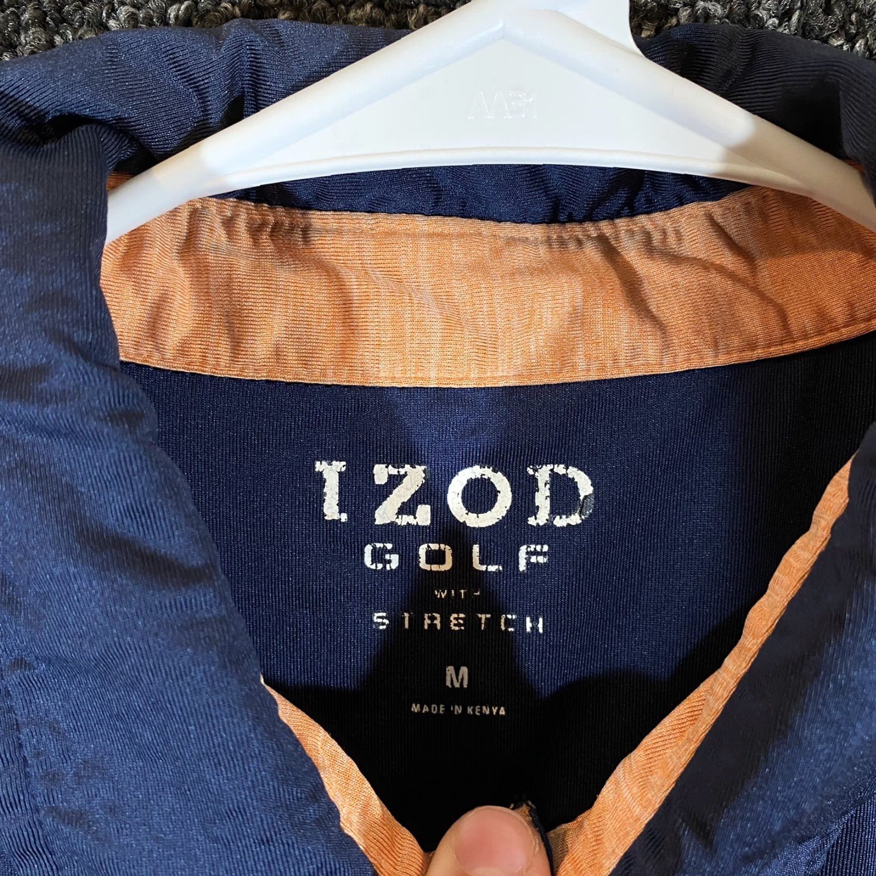 Izod IZOD Polo Shirt Mens Medium Blue Orange Stretch Casual Golf Color Block Shirt Size US M / EU 48-50 / 2 - 3 Thumbnail