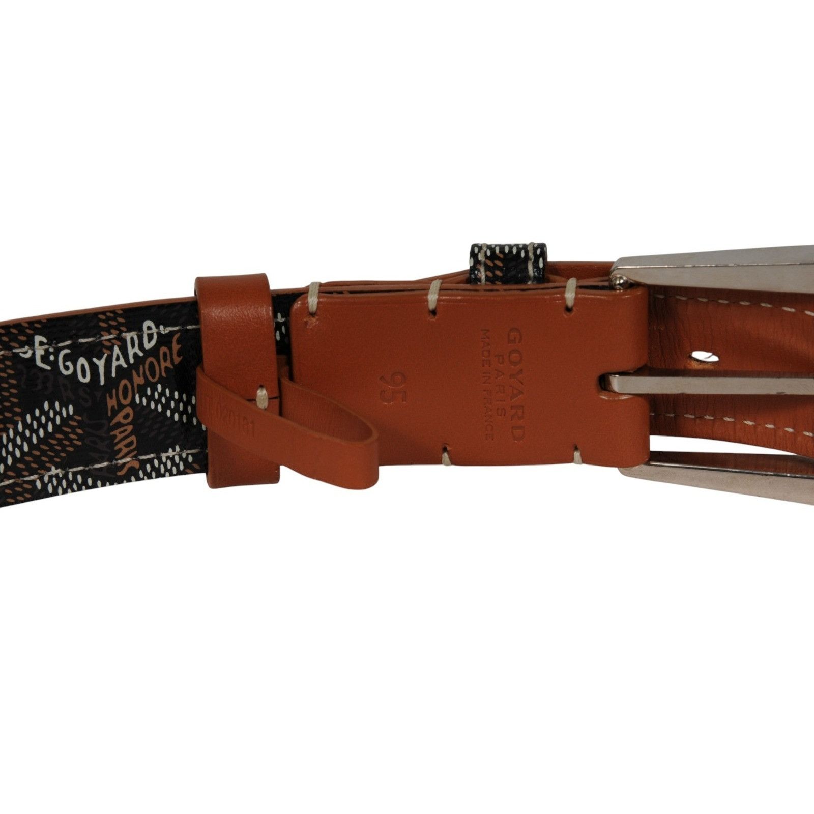 Goyard Fregate Belt 95 33 34 Black Brown Leather Goyardine - 02611 Size 34 - 10 Thumbnail