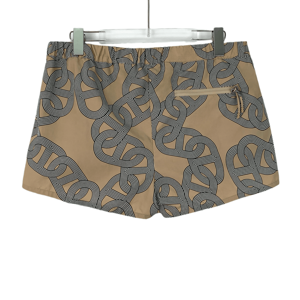 Hermes Hermès Brown Chain Print Drawstring Shorts (Size S) Size 26" / US 2 / IT 38 - 7 Thumbnail