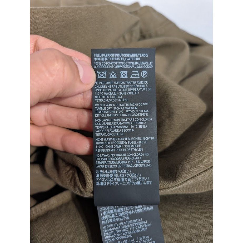 Saint Laurent Paris o1rshd1 Classic Western Shirt in Khaki Dyeing Stonewa Size US L / EU 52-54 / 3 - 15 Thumbnail