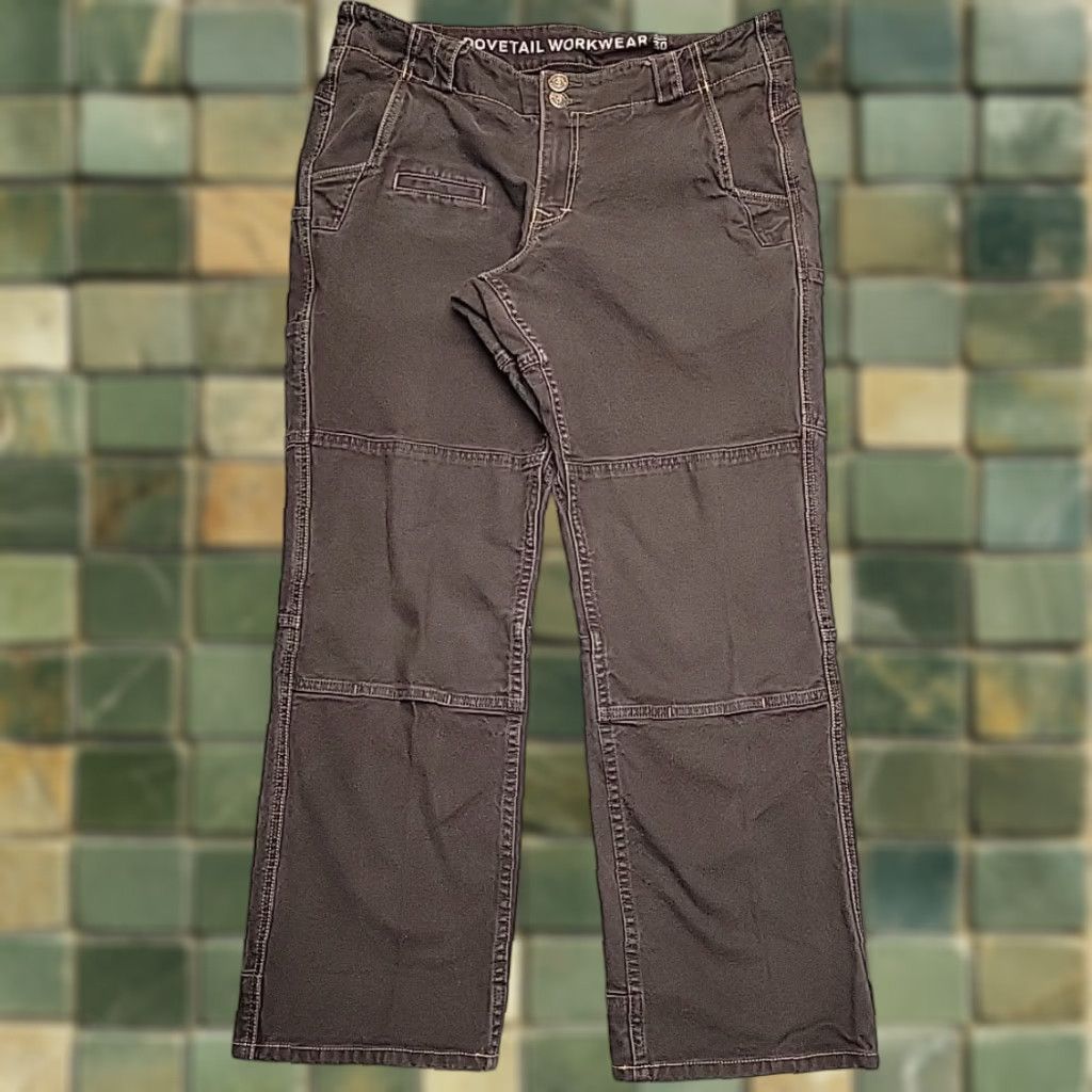 Doublet VINTAGE Dovetail Pants Womens 16 Brown Double Knee Day Construct Stretch Canvas Cargo Size 38" / US 16 / IT 52 - 1 Thumbnail