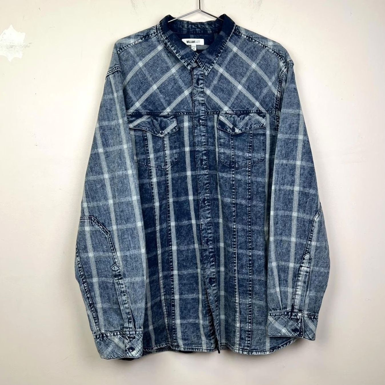 Denime VINTAGE William Lost Denim Plaid Button-Up Shirt XL Blue Men Button-Up Long Sleeve Shirt Size US XL / EU 56 / 4 - 2 Thumbnail