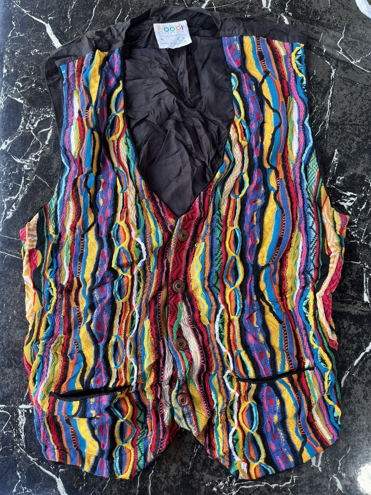 vintage 80s COOGI sweater vest multi colours