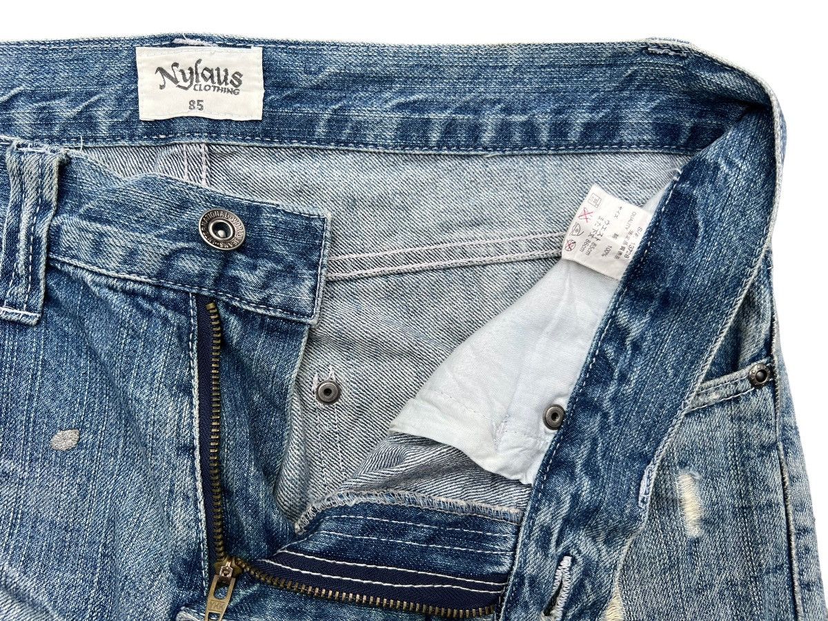 Japanese Brand Nylaus Japan Distressed Lowrise Flare Denim Jeans 34x31 Size US 34 / EU 50 - 9 Thumbnail
