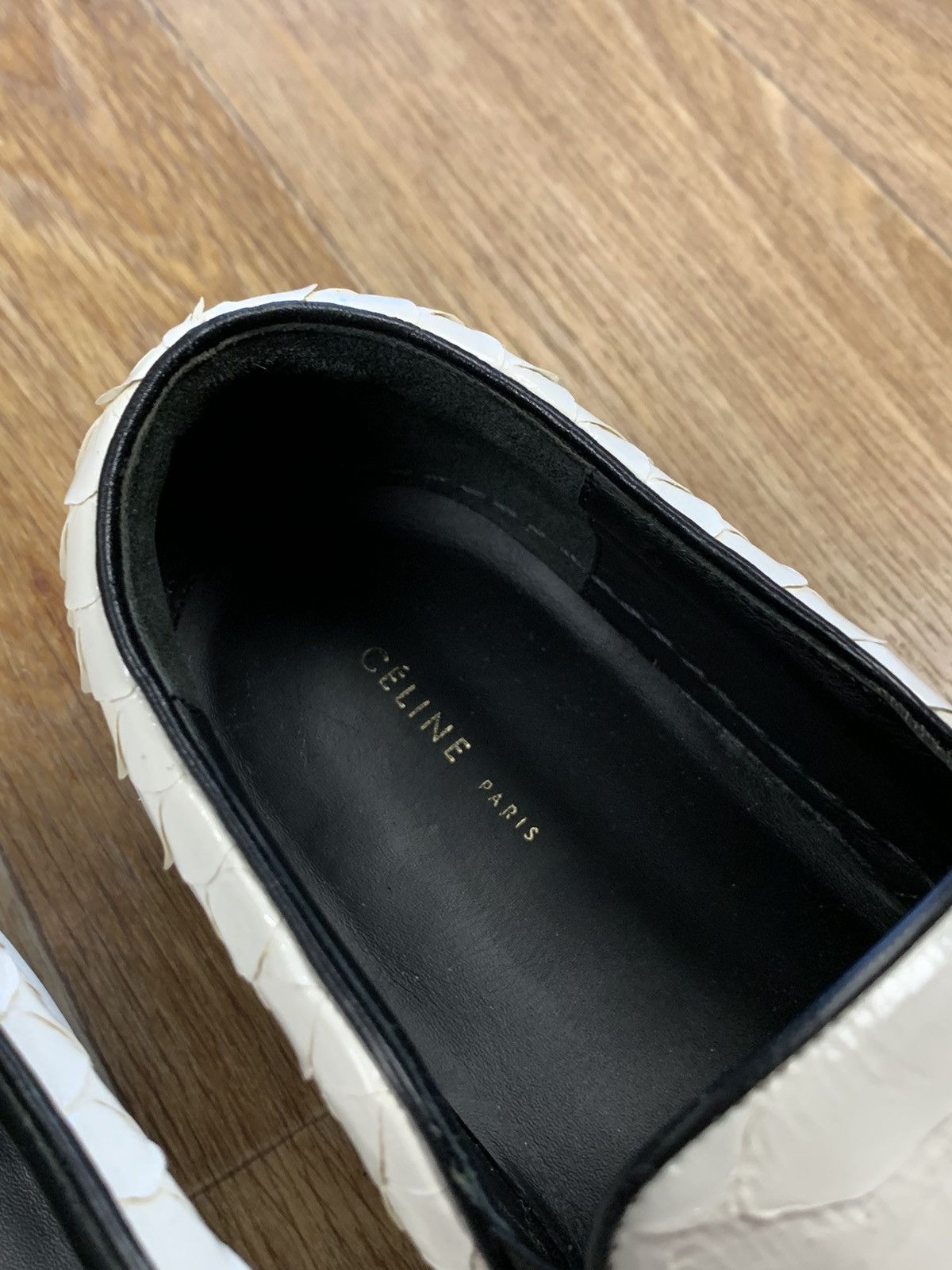 Celine Celine White Glossy Python Slip On Sneakers Size 37 Size US 7 / IT 37 - 2 Thumbnail