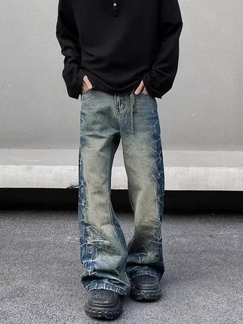 VIBE Street vintage washed and distressed baggy jeans Size US 34 / EU 50 - 5 Thumbnail
