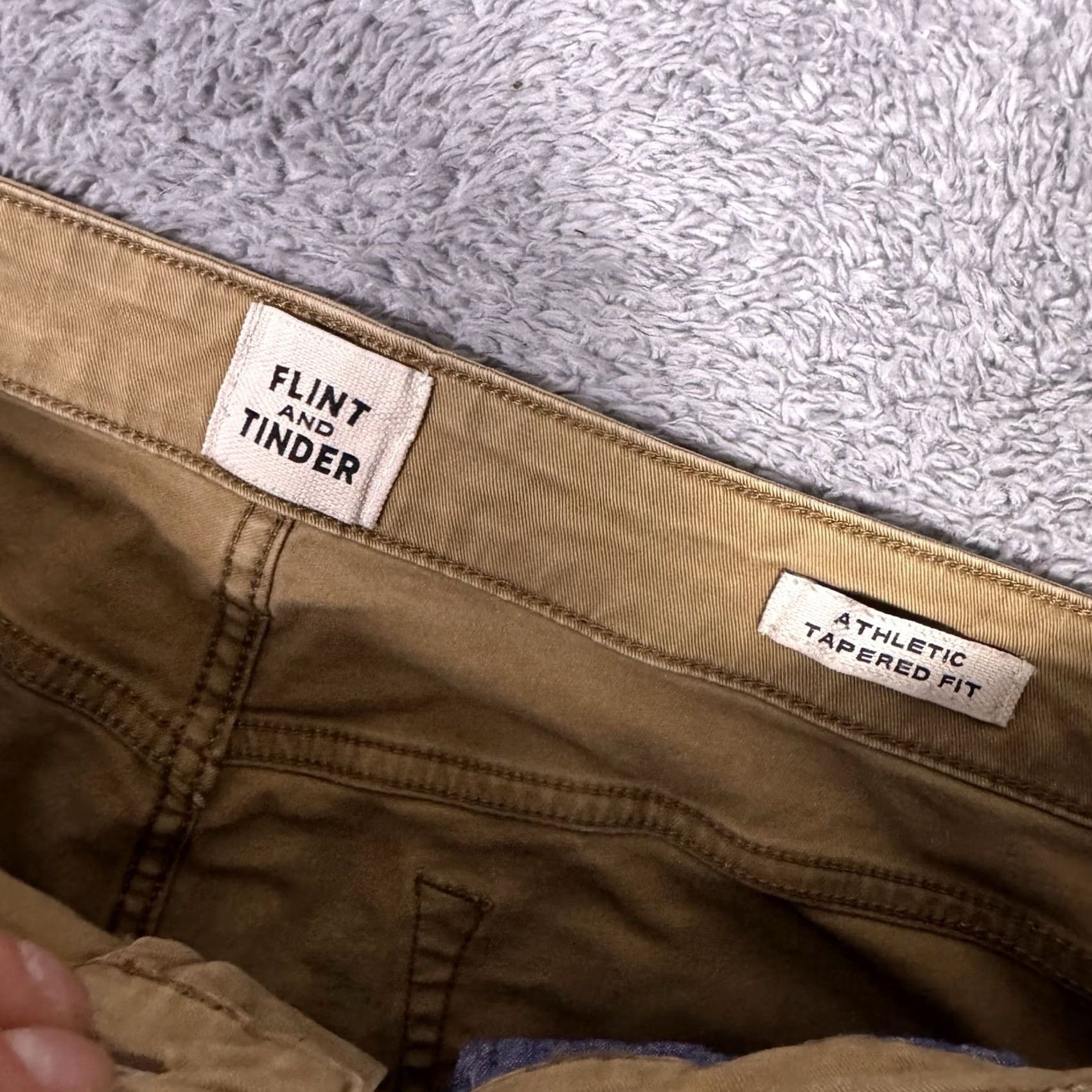 Vintage Flint & Tinder Pants Mens 34x30 Athletic Tapered Chino Fade 365 Everyday Brown Cotton Blend Spandex 5-Pocket Mens Fit Regular Inseam 29"} Size US 34 / EU 50 - 5 Thumbnail