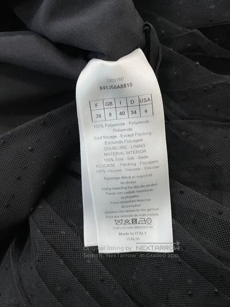 Dior Dior Black plush polked dot mesh skirt Size 24" / US 00 / IT 34 - 6 Thumbnail