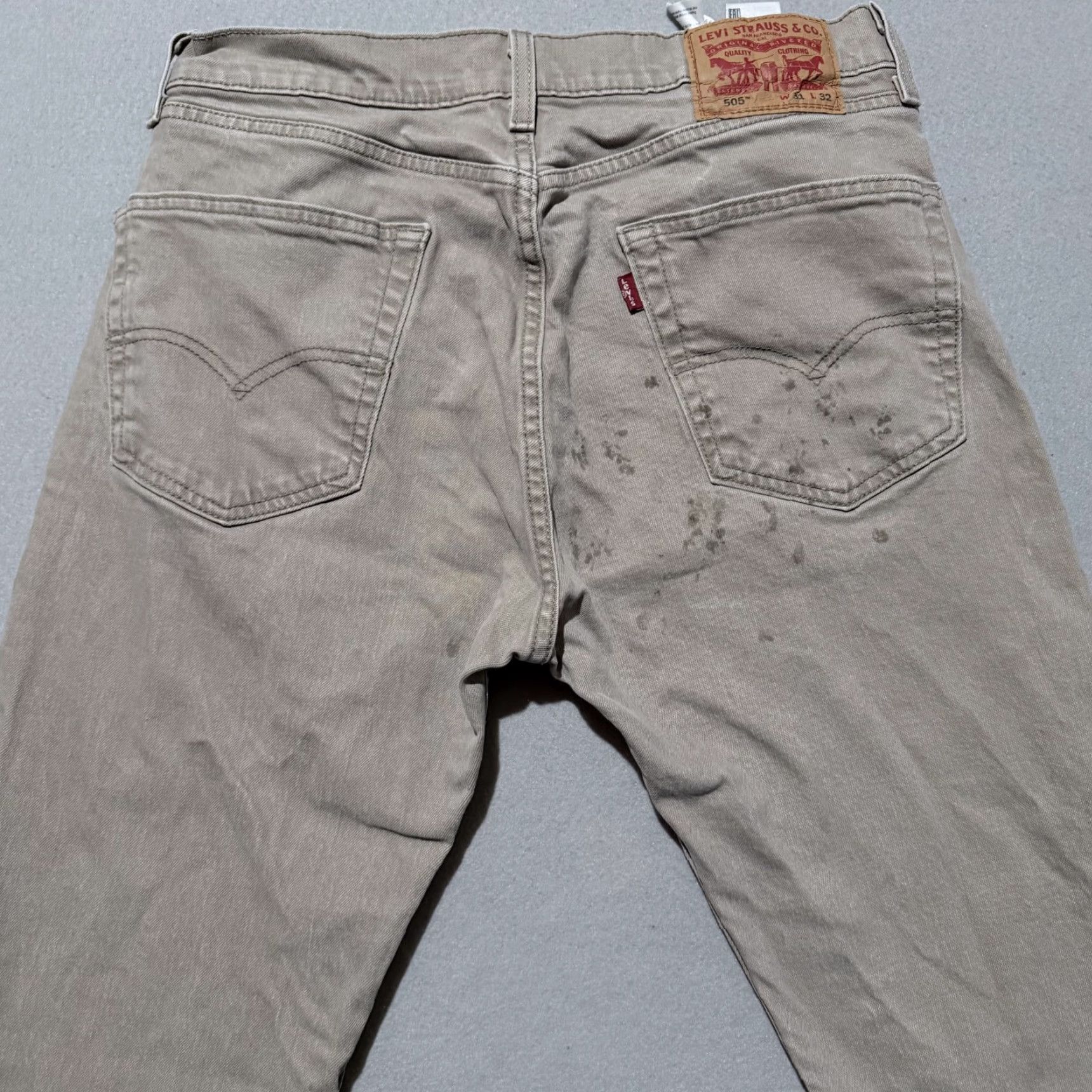 Levi's Levi's 505 Jeans Men's Beige Denim Mid Rise Classic Pockets - 31X32 Size US 31 - 4 Thumbnail