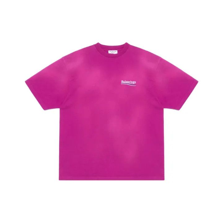 Balenciaga Balenciaga Pink Logo Print Short Sleeve T-shirt 0079 Size XXS / US 00 / IT 34 - 1 Thumbnail