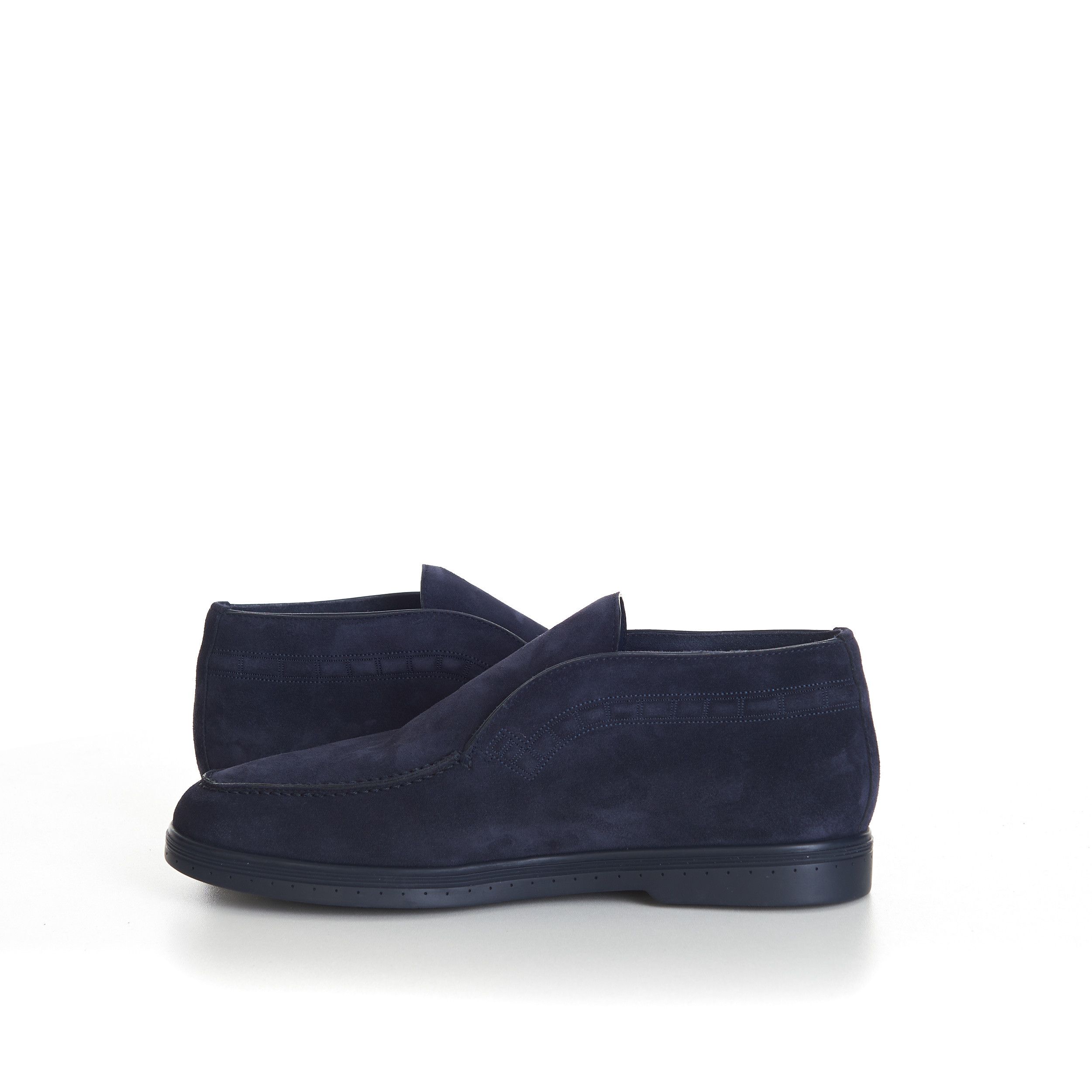 Stefano Ricci Blue Ankle Suede Loafers With Rubber Soles Size US 6 / EU 39 - 9 Thumbnail