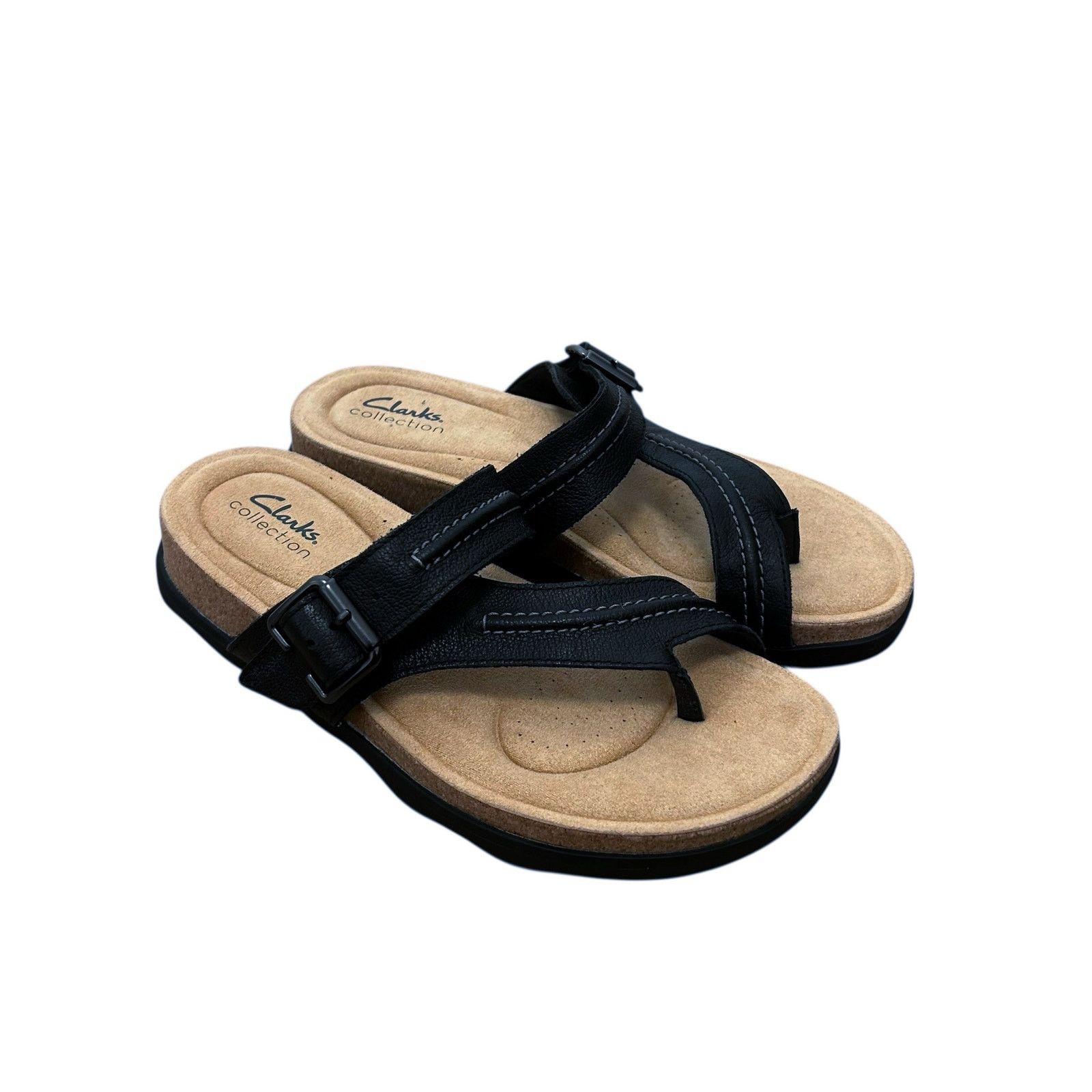 Clarks Clarks Black Leather Brynn Madi Sandals Sz 8.5 Size US 8.5 / IT 38.5 - 1 Thumbnail