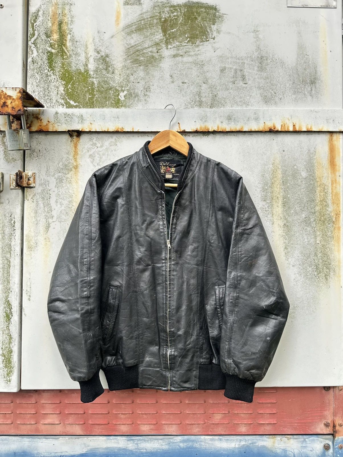 Vintage 👹Vintage Deluxe Leather Bomber Jacket Size US M / EU 48-50 / 2 - 1 Thumbnail