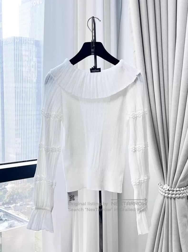Chanel Chanel Ruffle pleated lantern sleeve knitting Size XXS / US 00 / IT 34 - 2 Thumbnail