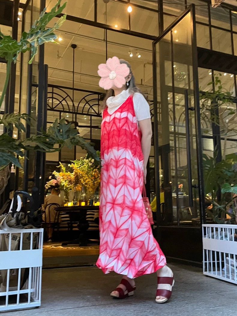 Issey Miyake Issey Miyake size:2 Red main line tie-dyed leaf dress Size M / US 6-8 / IT 42-44 - 3 Thumbnail