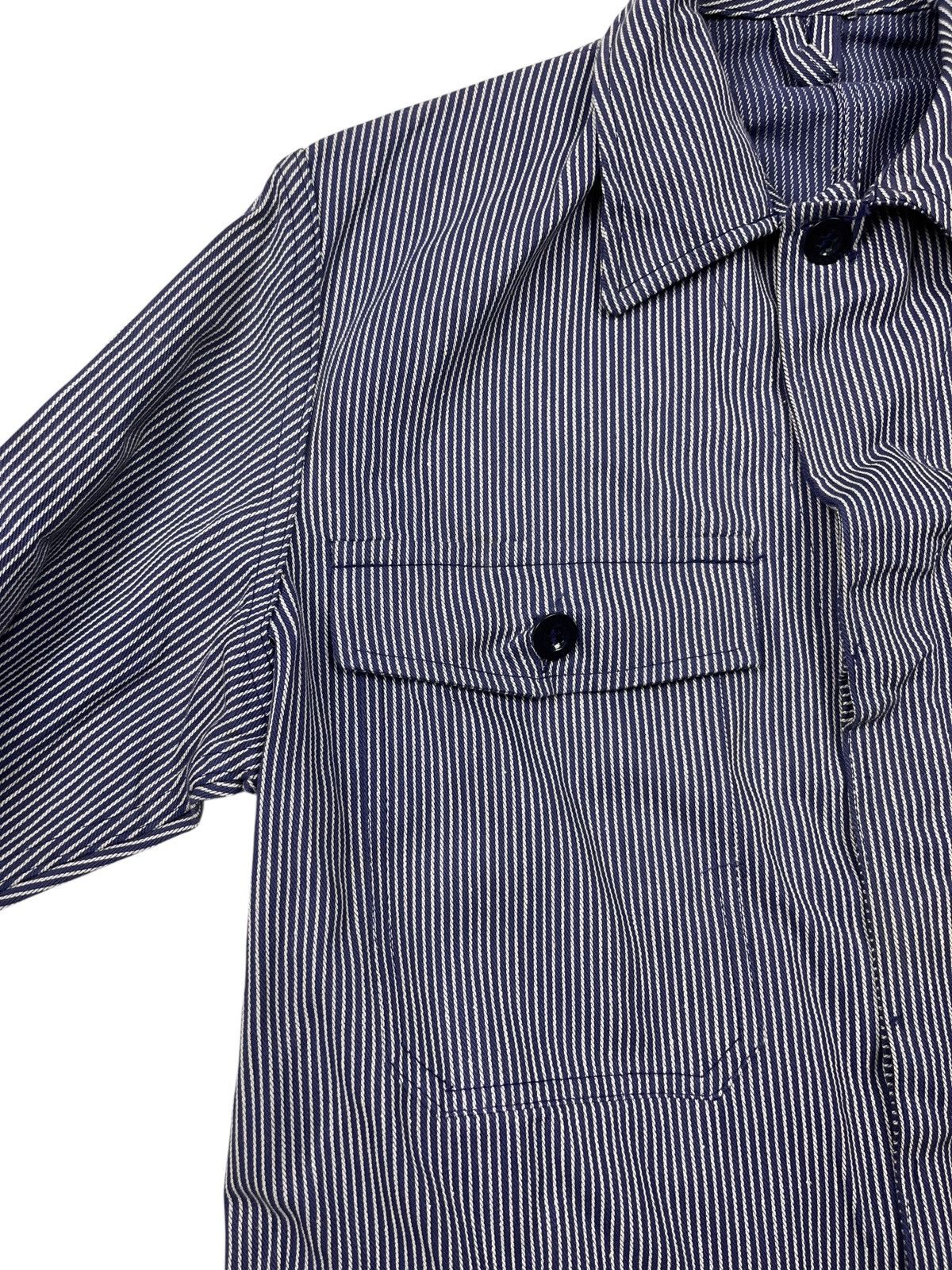 Le Laboureur Vintage 60s Sanfor Striped Leber Jacket German Utility Size US S / EU 44-46 / 1 - 6 Thumbnail