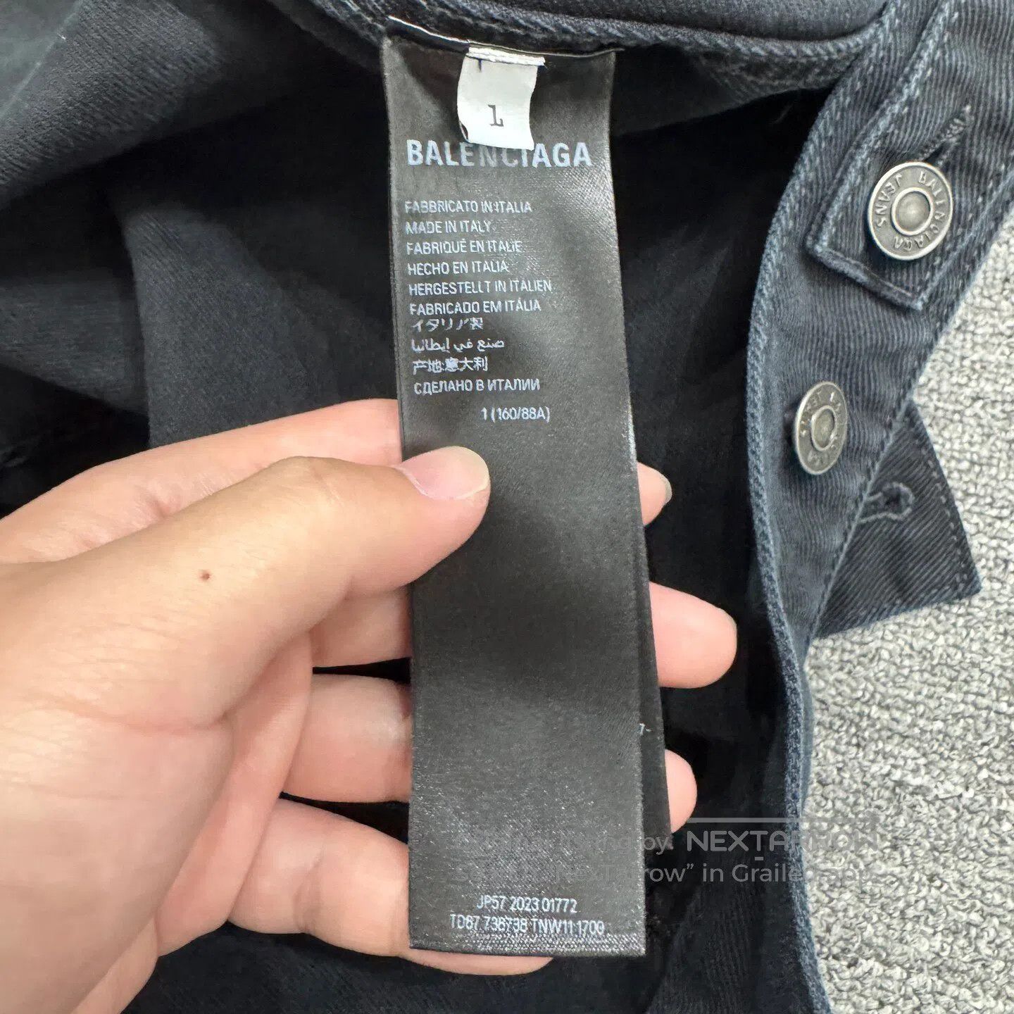 Balenciaga Balenciaga Tape-printed letter denim jacket| Size US S / EU 44-46 / 1 - 5 Thumbnail