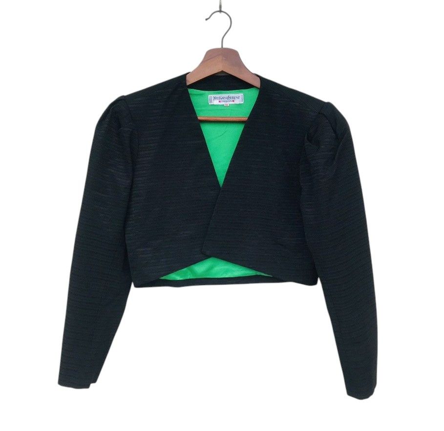 Yves Saint Laurent Rare 80s Vintage Yves Saint Laurent Cropped Bolero Jacket Size XS / US 0-2 / IT 36-38 - 1 Thumbnail