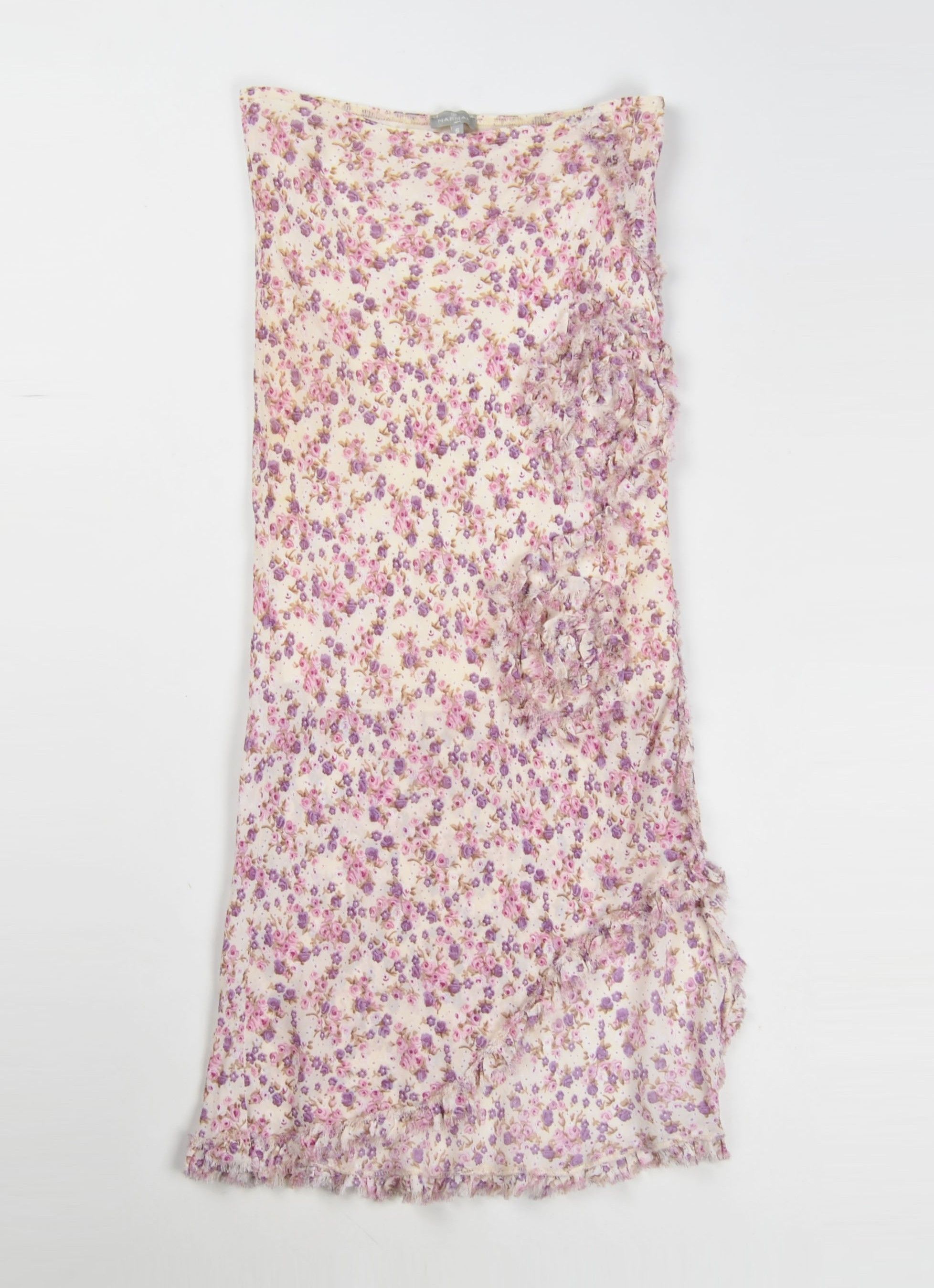 Vintage Vintage Naf Naf Y2K Mesh Floral Fairy Ruffle Skirt Size 28" / US 6 / IT 42 - 4 Thumbnail