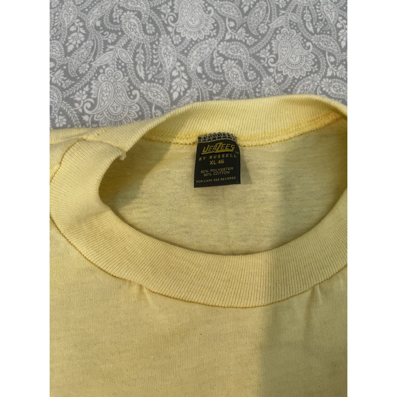 Jerzees Vintage Jerzees Single Stitch Blank T-Shirt Yellow XL Size US XL / EU 56 / 4 - 6 Thumbnail