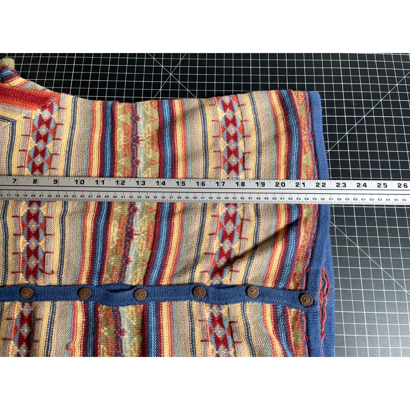 Vintage VINTAGE Aztec Pattern Cardigan Sweater Women's Medium Southwestern Cotton Ramie Knit VTG Size M / US 6-8 / IT 42-44 - 6 Thumbnail