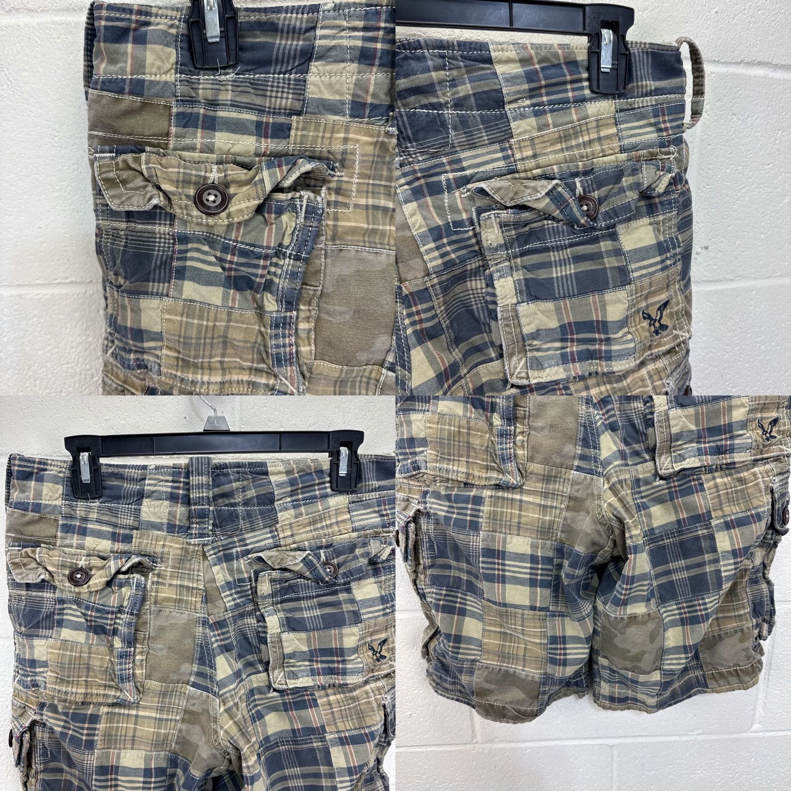 American Eagle Outfitters VINTAGE American Eagle Short Mens 30 Cargo Plaid Patches Longer Length Size US 30 / EU 46 - 9 Thumbnail