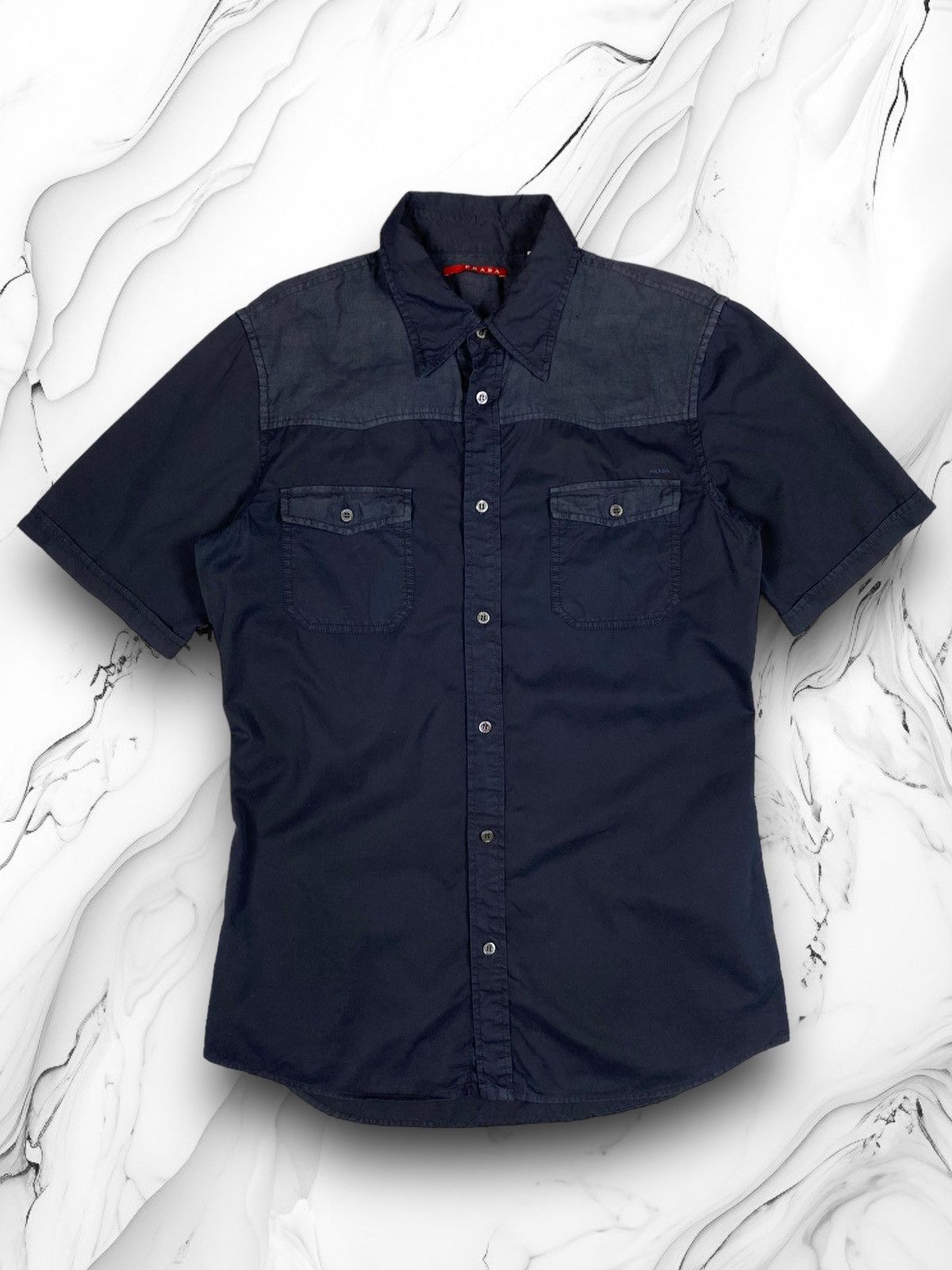 Prada × Vintage Vintage Prada Designer Luxury Button Up Shirt Size US M / EU 48-50 / 2 - 1 Thumbnail