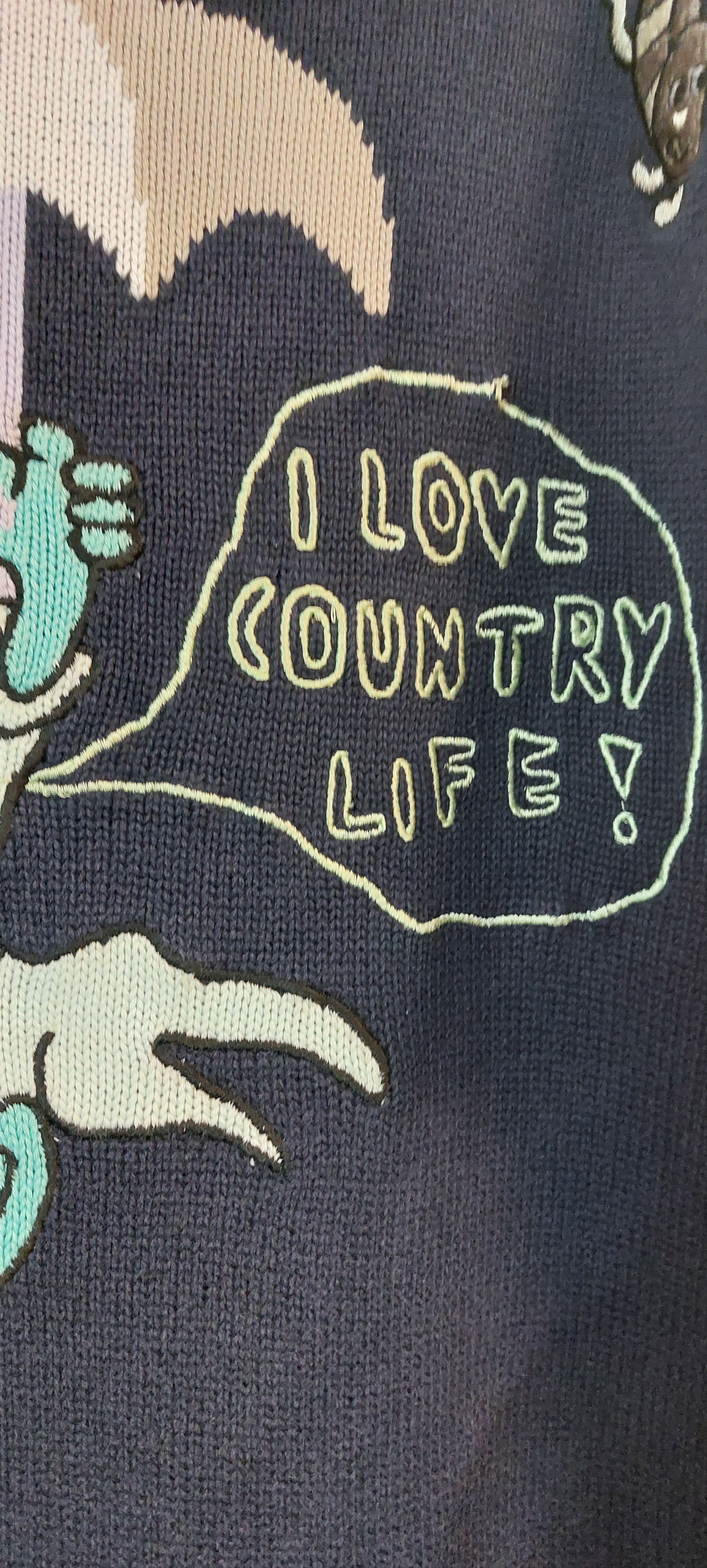 Vintage Custom "Country Life" Heavy Cotton Sweater Size S / US 4 / IT 40 - 2 Thumbnail