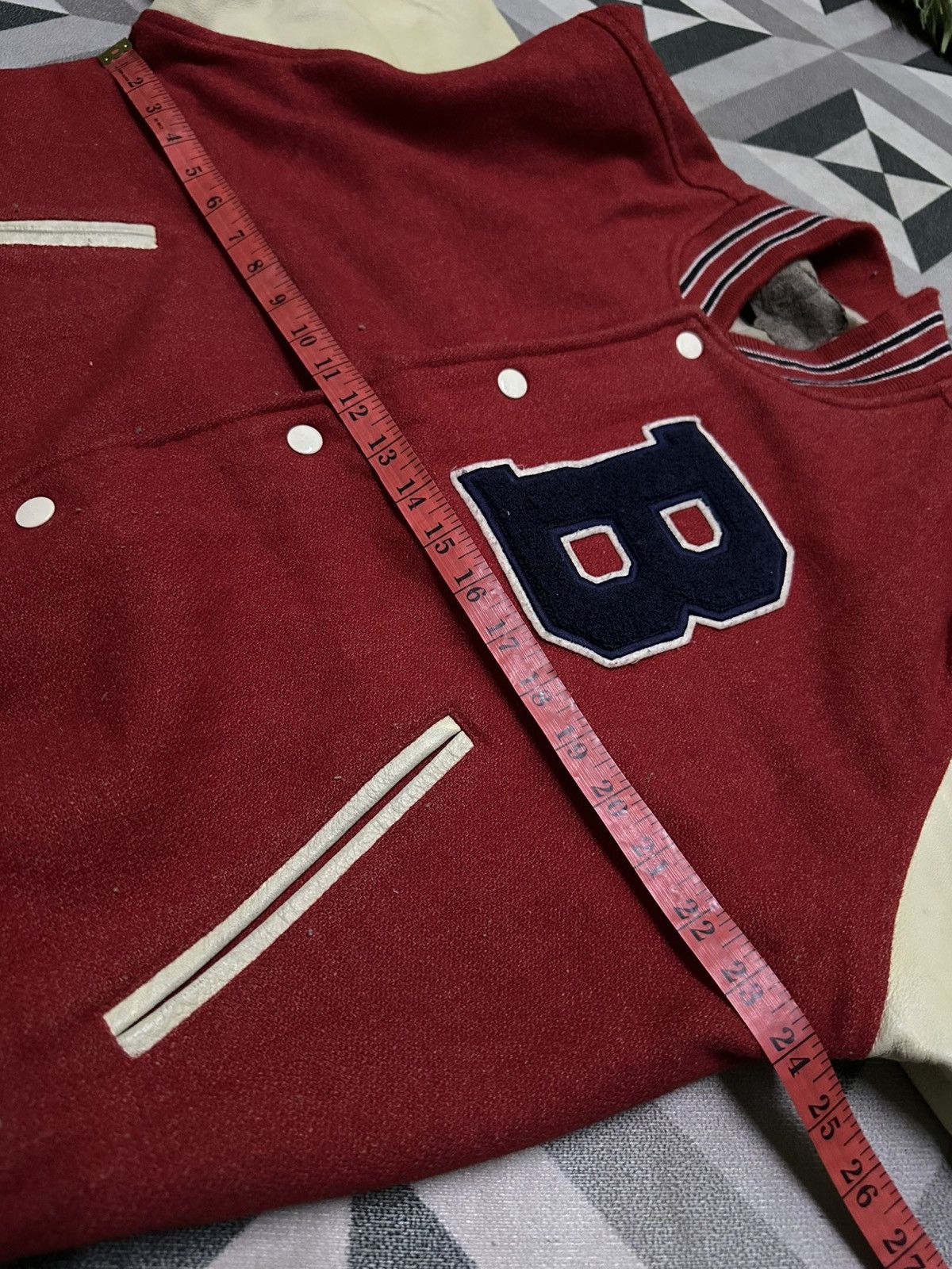 Golden Bear Vintage 90s Bear surf wool leather varsity jacket backhit Size US M / EU 48-50 / 2 - 9 Thumbnail