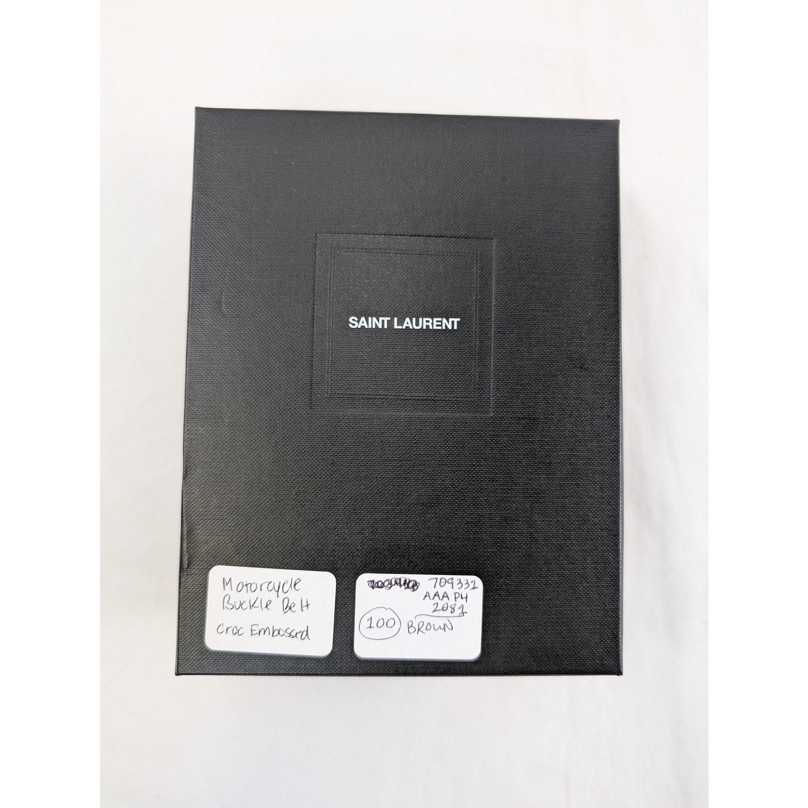Saint Laurent Paris o1rshd1 Size: 100 / Motorcycle Buckle Belt Croc Embossed Size 40 - 14 Thumbnail