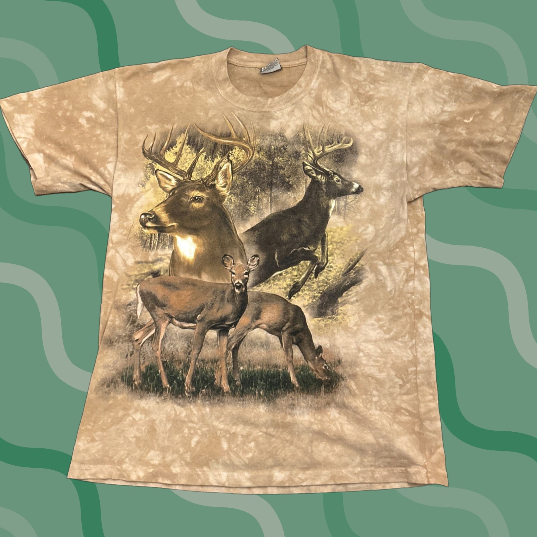 Vintage VINTAGE Desert Wash T-Shirt Men Size M Tan Tie Dye Deer Hunting White-tail Buck Doe Theme Mens Size US M / EU 48-50 / 2 - 1 Thumbnail