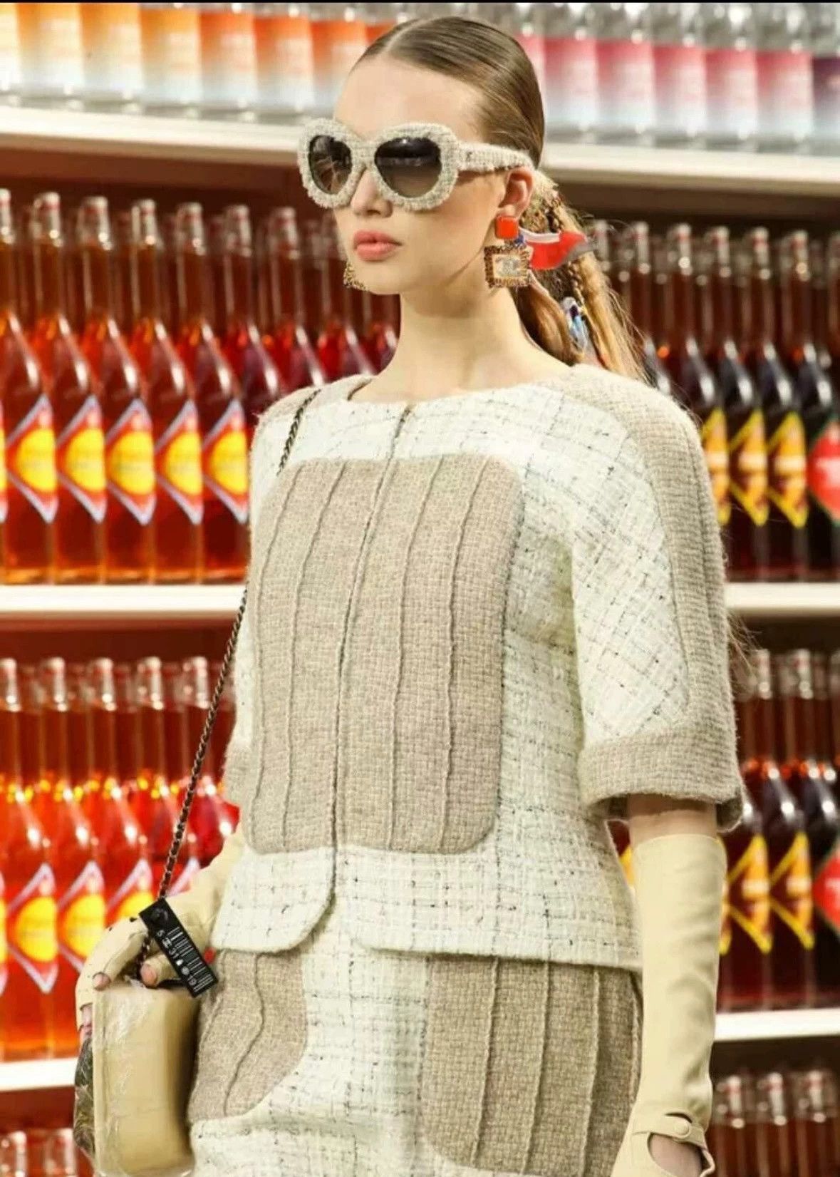 Chanel CHANEL 14 Vintage Full Wrap Tweed Sunglasses Size ONE SIZE - 7 Thumbnail