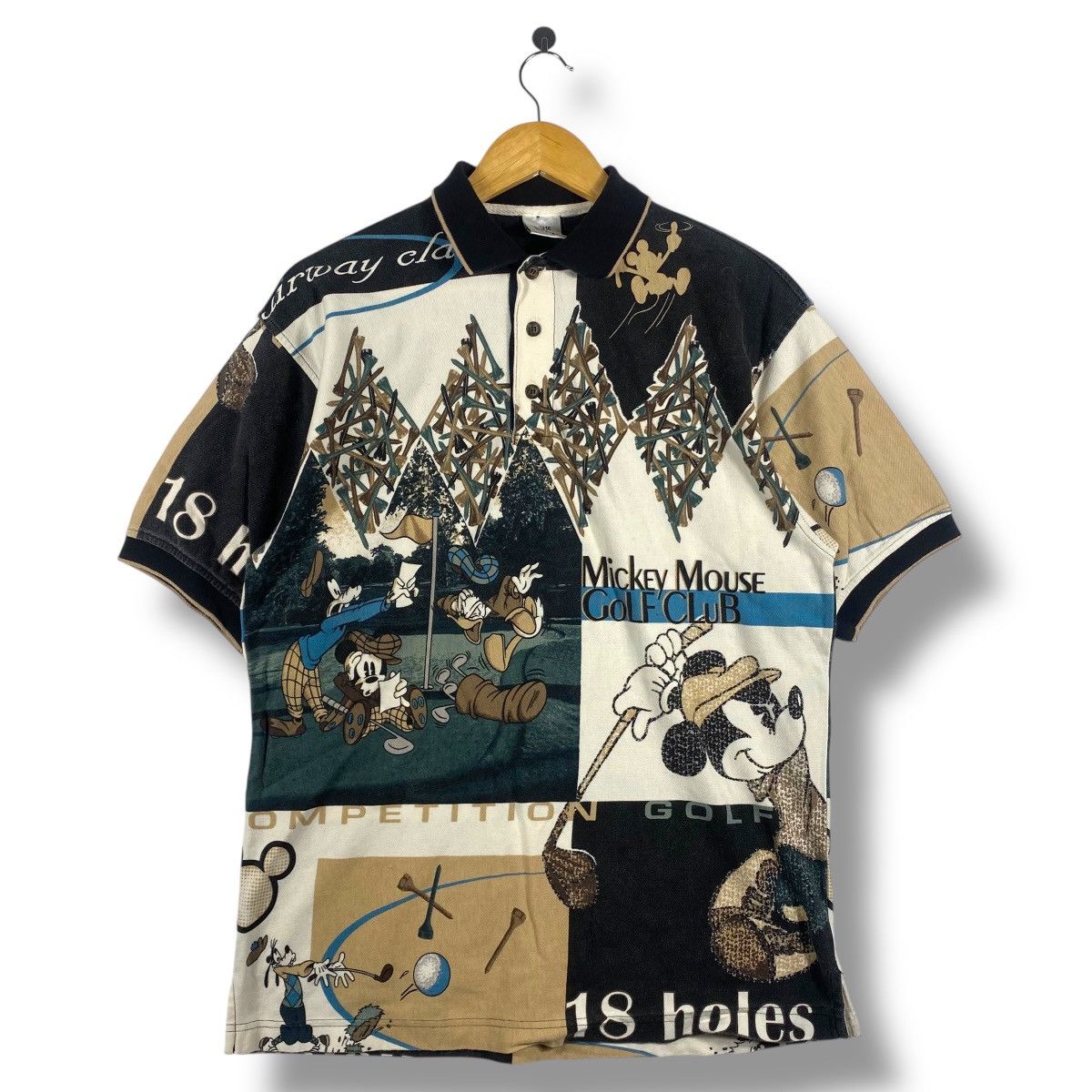 Disney Vintage MICKEY MOUSE Golf Club Competition Fullprint Polo Size US L / EU 52-54 / 3 - 1 Thumbnail