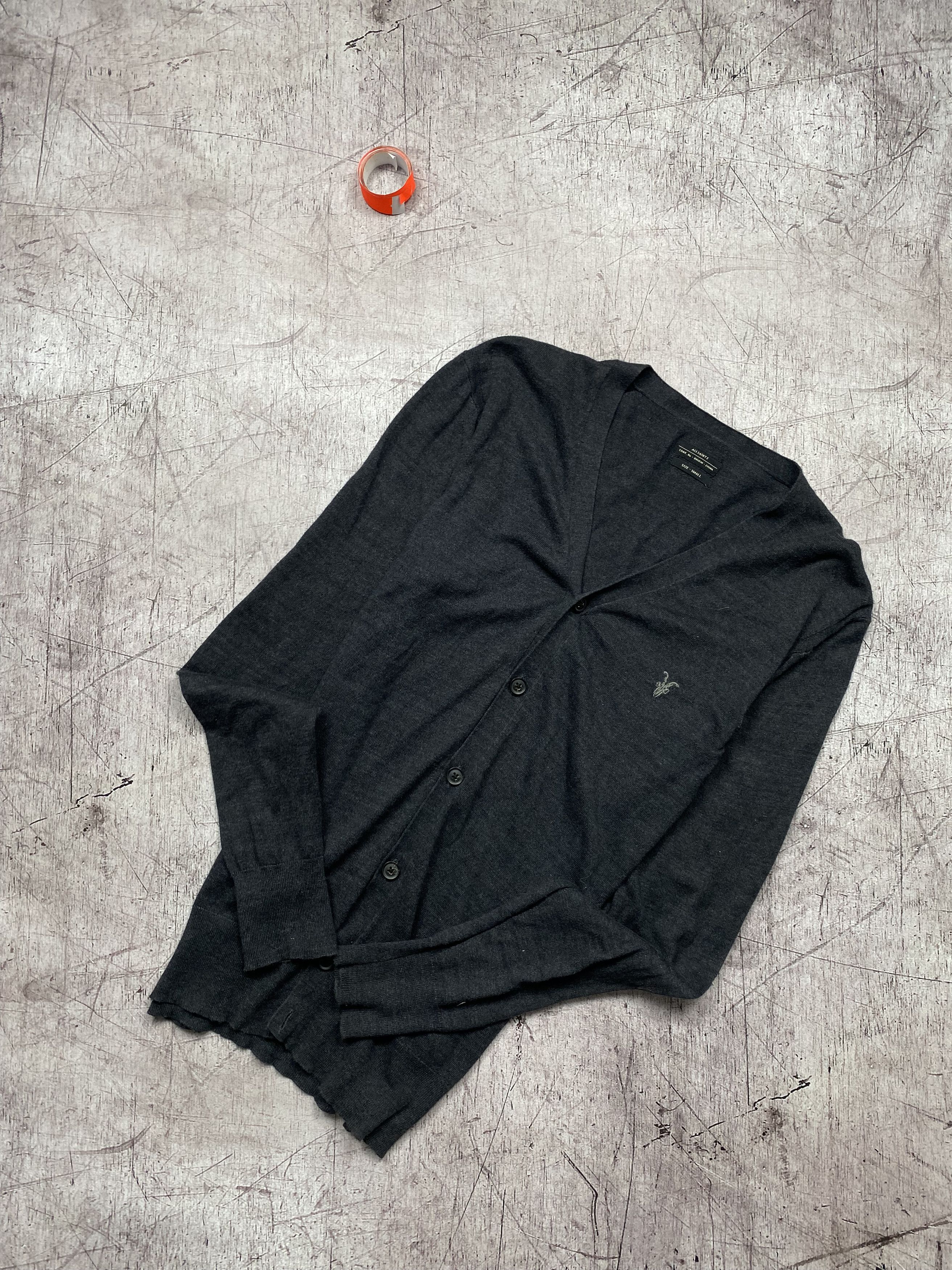 Allsaints Vintage Fritz Mens Knit Cardigan Sweater