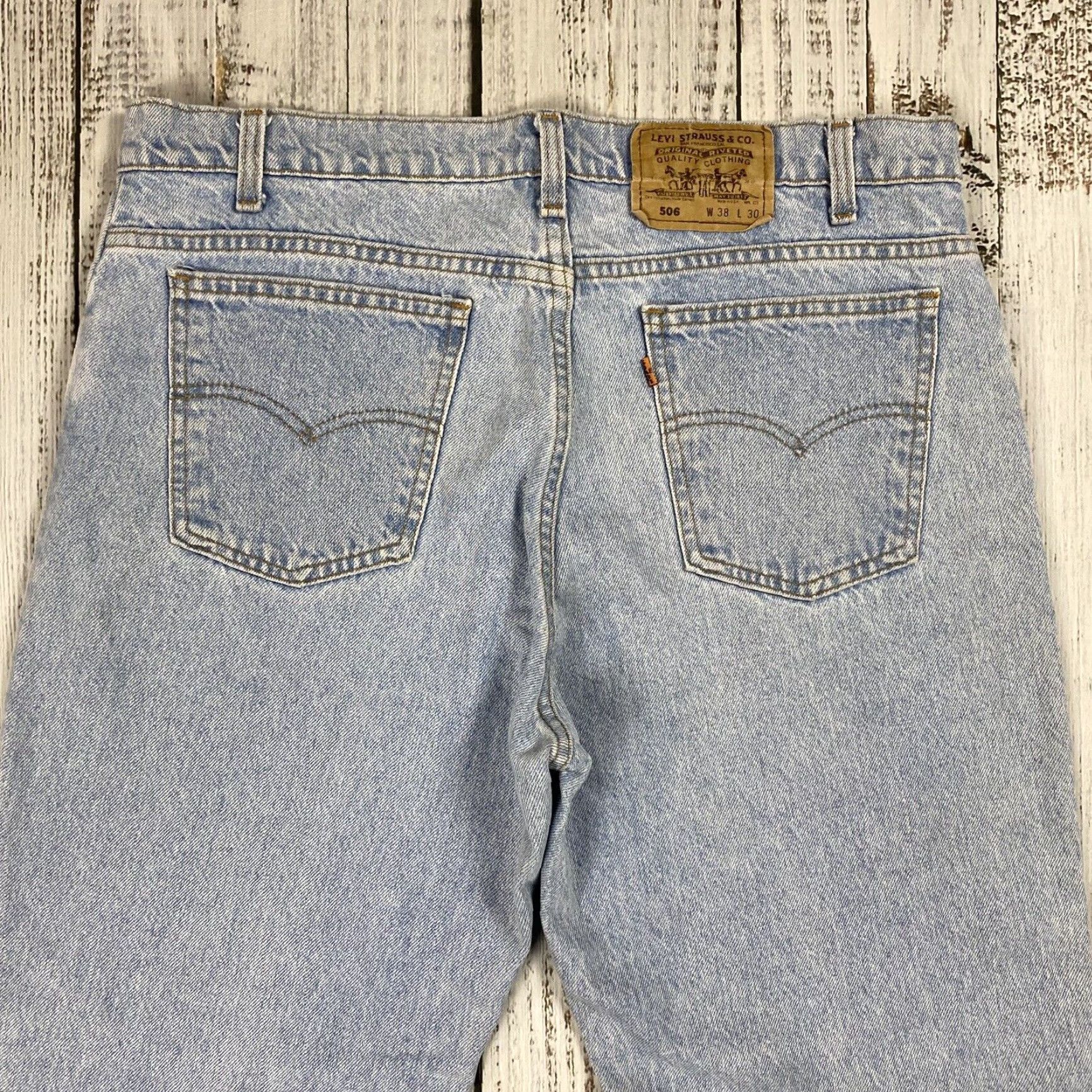 Levi's VINTAGE LEVI'S 506 ORANGE TAB JEANS 80s MENS REGULAR SIZE 38x30 LIGHT STONEWASH BLUE USA MADE Size US 38 / EU 54 - 2 Thumbnail
