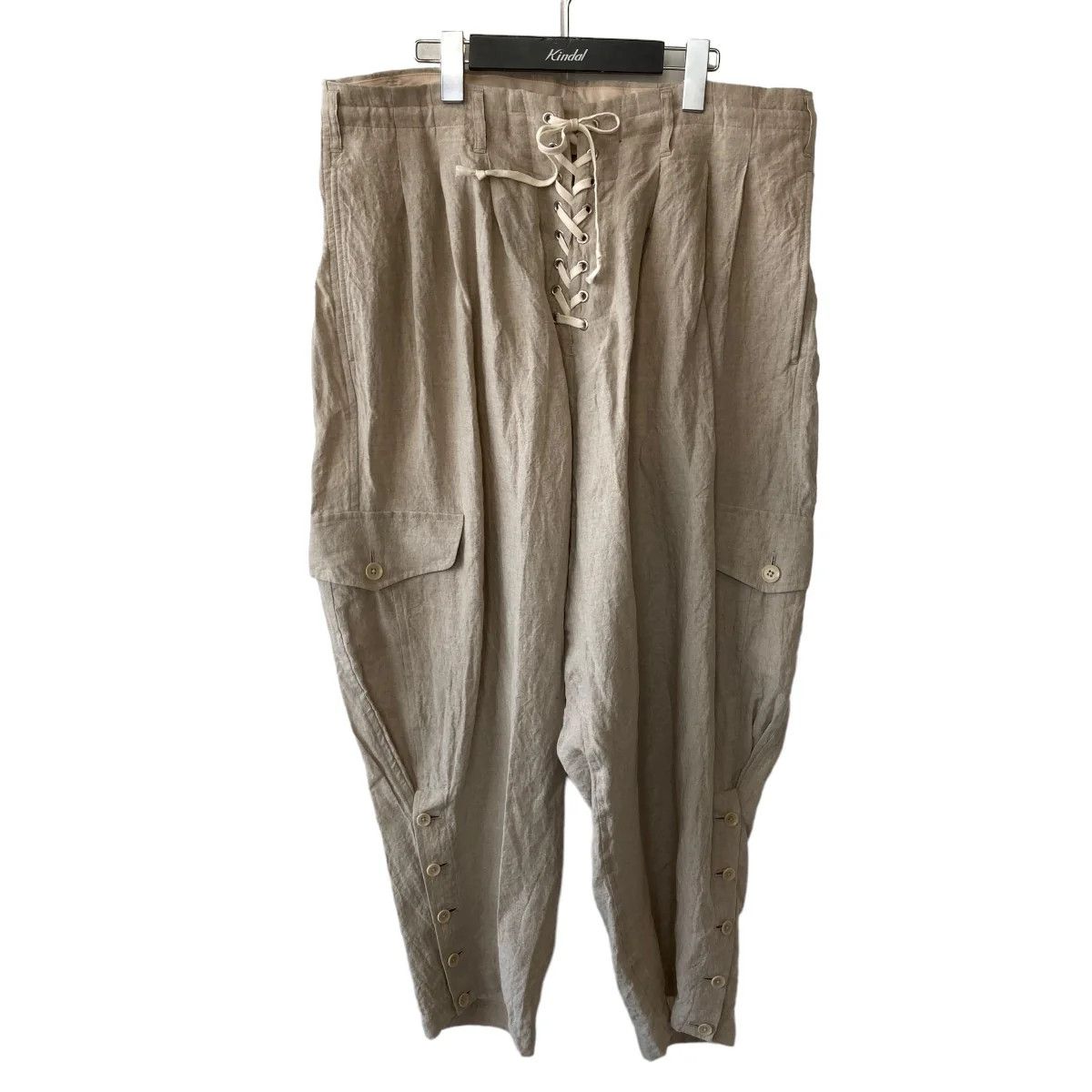 image of Yohji Yamamoto Pour Homme Linen Shopper Pants in Beige, Men's (Size 33)