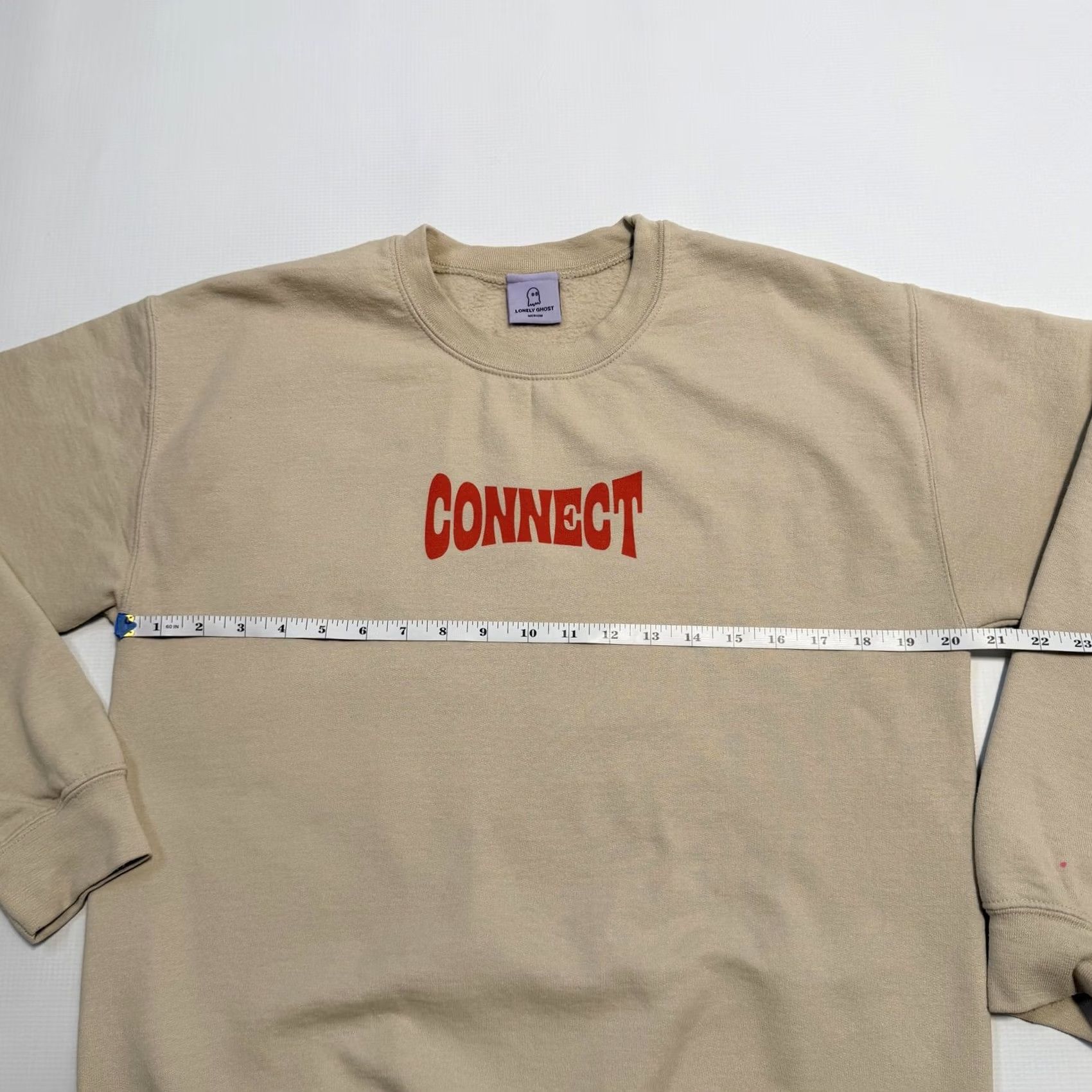 Vintage Lonely Ghost Sweatshirt Mens Medium Beige Connect Graphic Crewneck Pullover Size US M / EU 48-50 / 2 - 7 Thumbnail