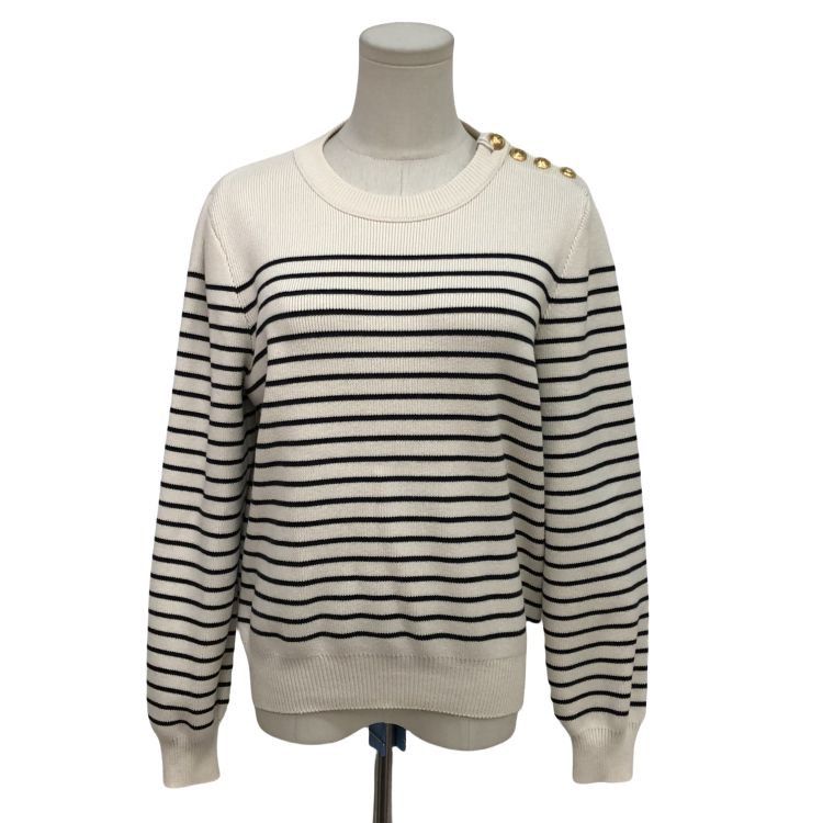Celine Celine Striped Gold Button Sweater M Size M / US 6-8 / IT 42-44 - 1 Thumbnail