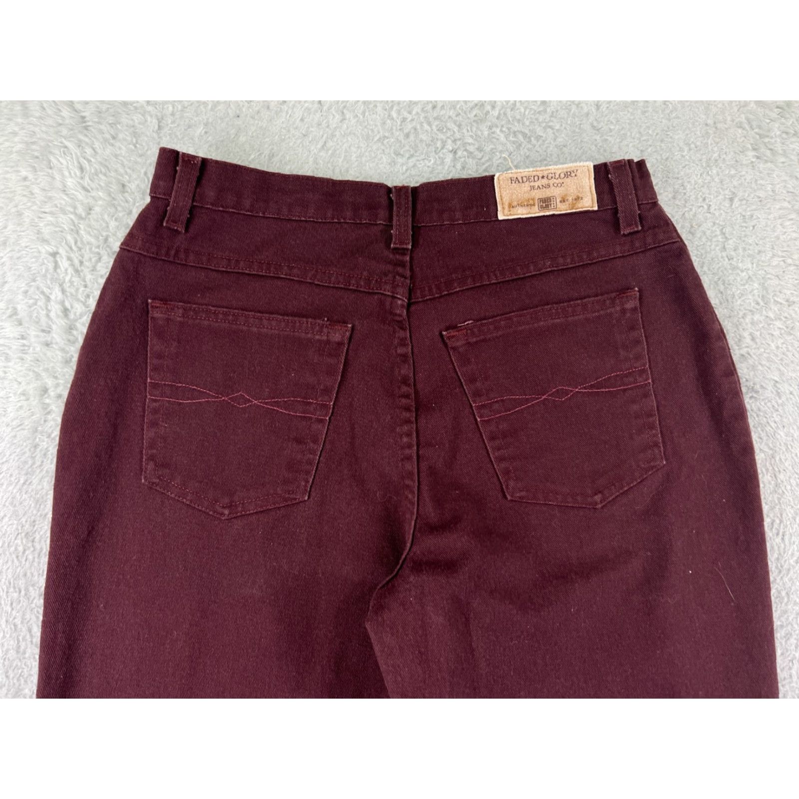 Faded Glory Faded Glory Jeans Women 10 Red Denim Straight High Rise 5-Pocket Cotton Stretch Size 32" / US 10 / IT 46 - 3 Thumbnail