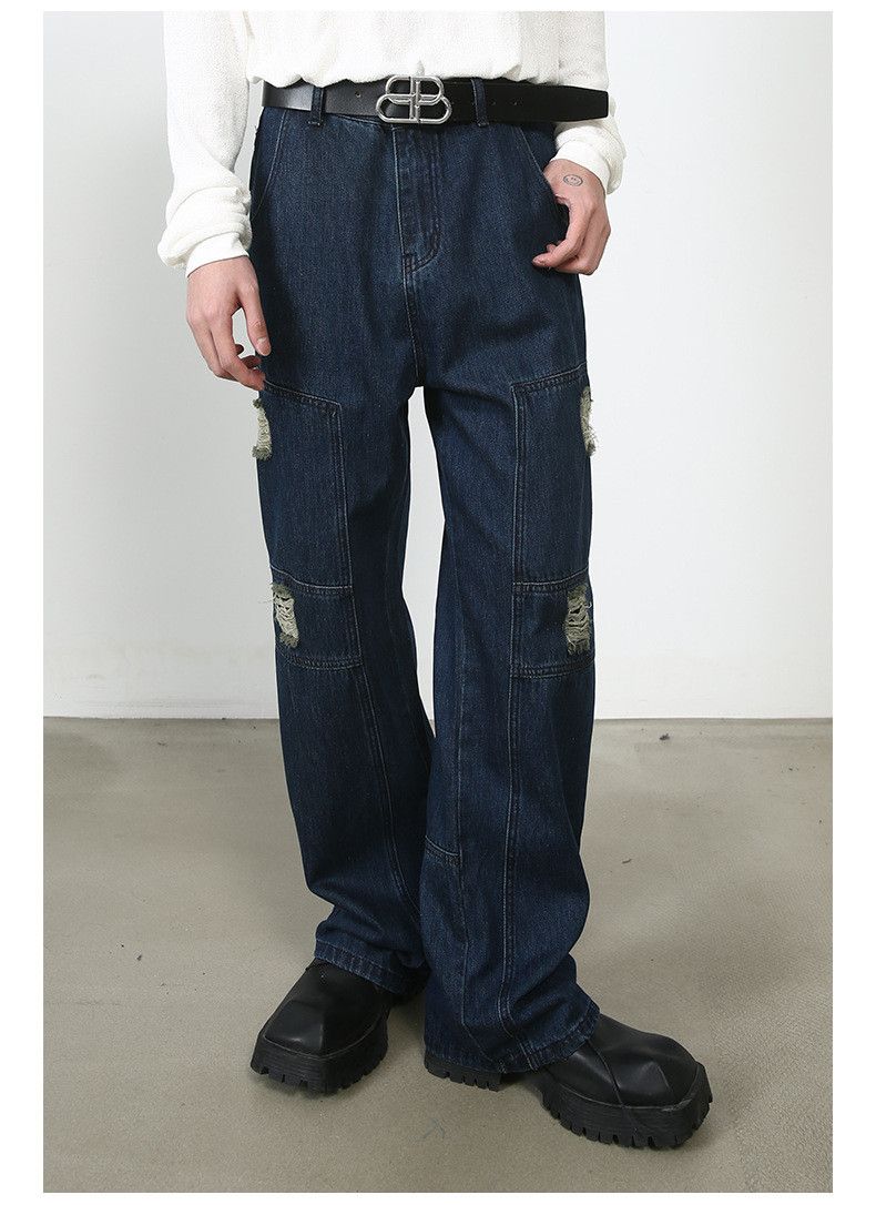 Japanese Brand × Jean American loose high street wide-leg patchwork jeans Size US 32 / EU 48 - 2 Thumbnail