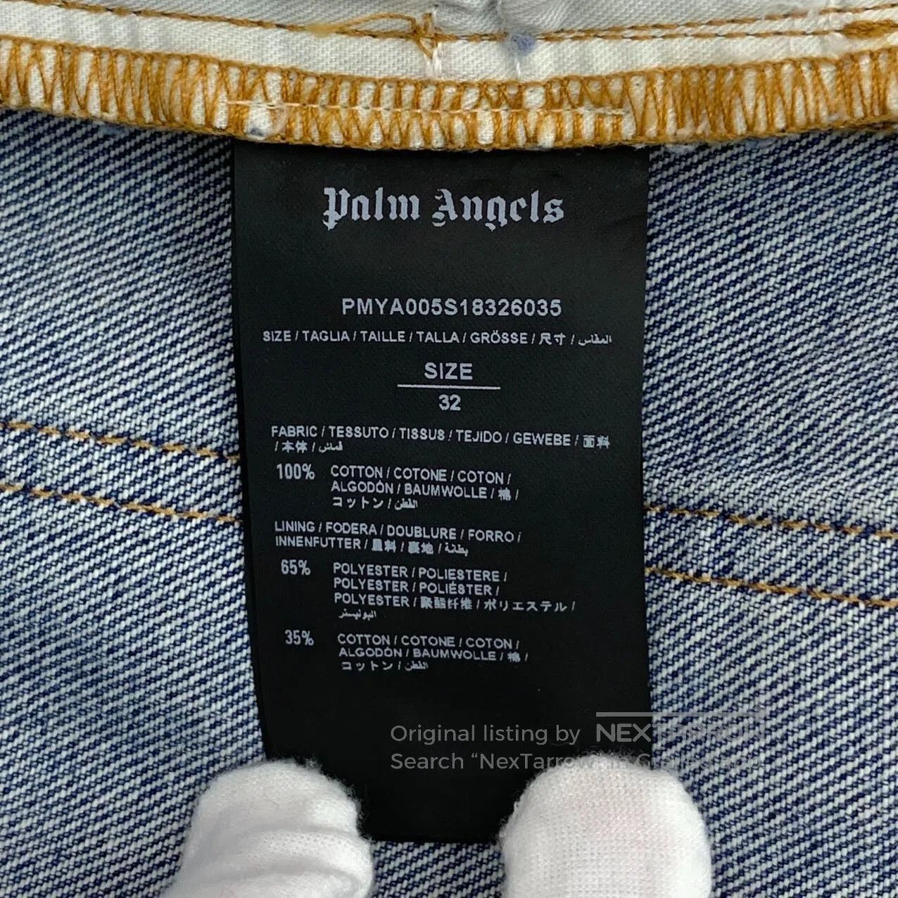 Palm Angels Palm Angels Light Blue Washed Hole Ripped Distressed Desig Size US 32 / EU 48 - 9 Thumbnail