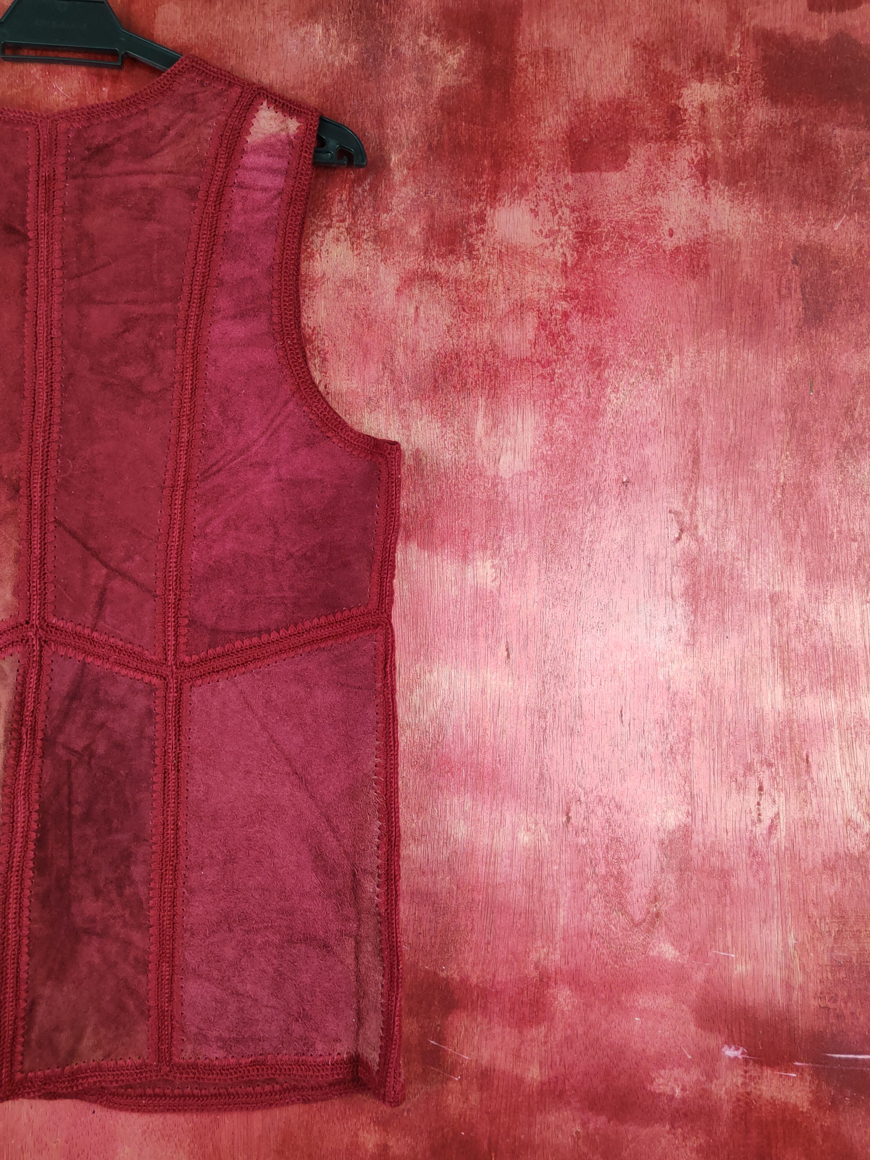 Genuine Leather Japan patchwork faded vintage leather Red Vests #S1362 Size US M / EU 48-50 / 2 - 10 Thumbnail